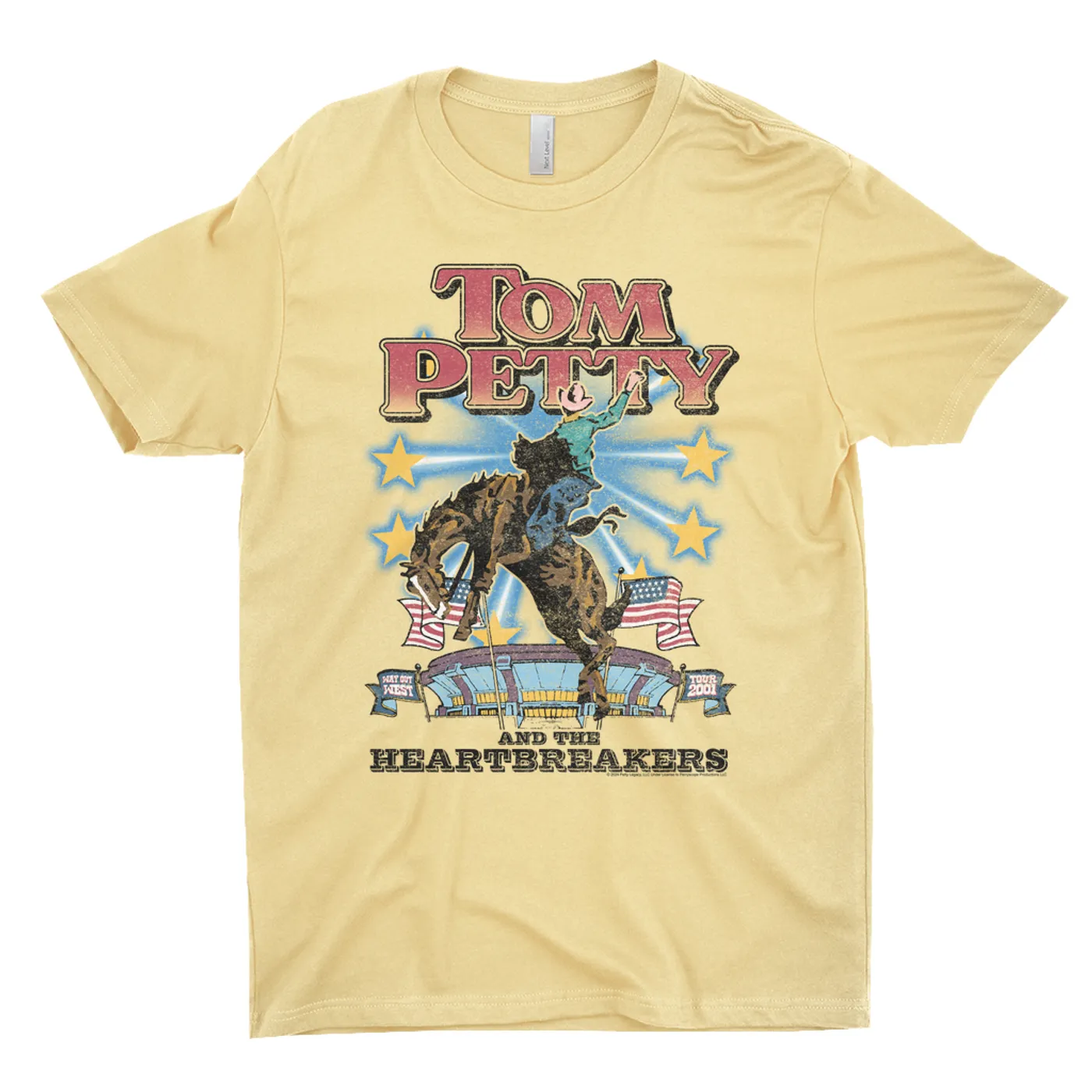 Tom Petty and the Heartbreakers T-Shirt | 2001 Way Out West Tour Distressed (Merchbar Exclusive) Tom Petty Shirt