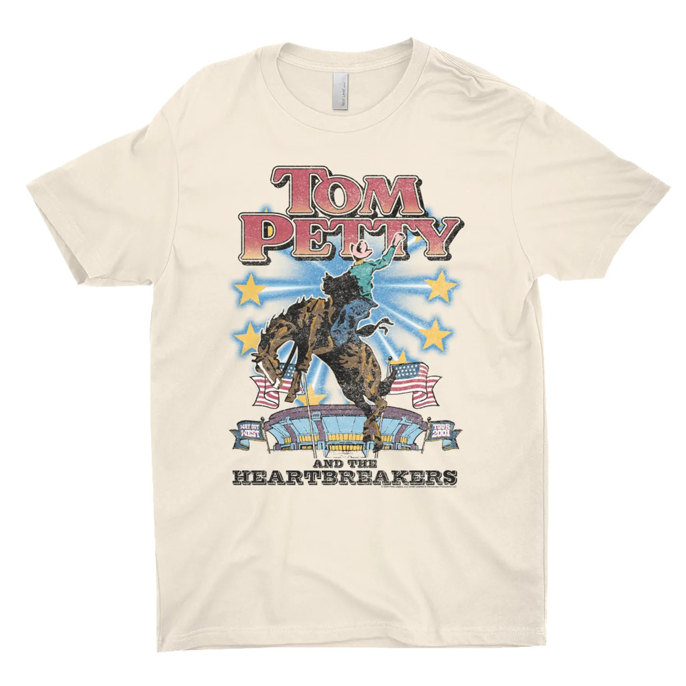 Tom Petty and the Heartbreakers T-Shirt | 2001 Way Out West Tour Distressed (Merchbar Exclusive) Tom Petty Shirt