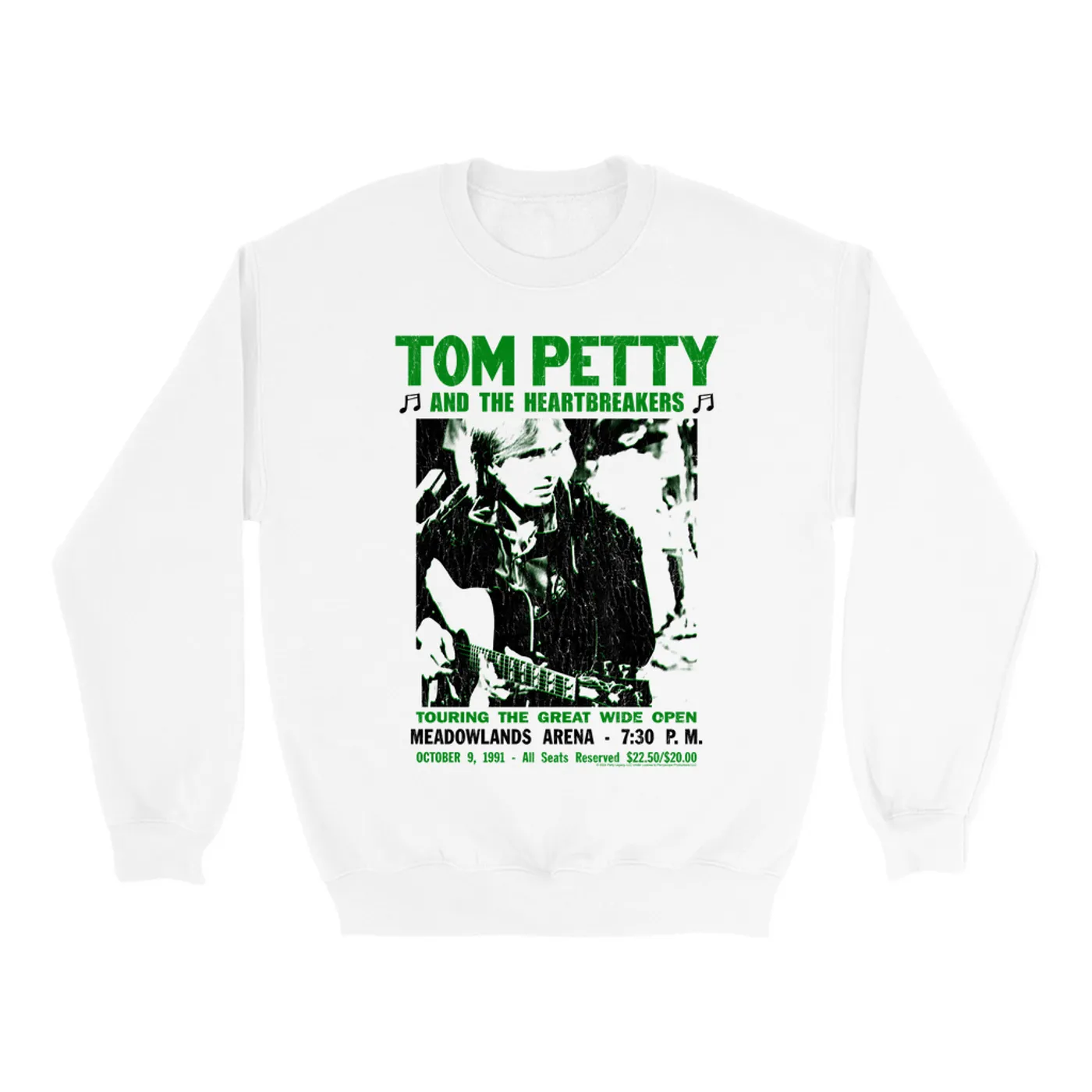 Tom Petty and the Heartbreakers Sweatshirt | Meadow Lands Arena 1991 Concert Tom Petty Sweatshirt