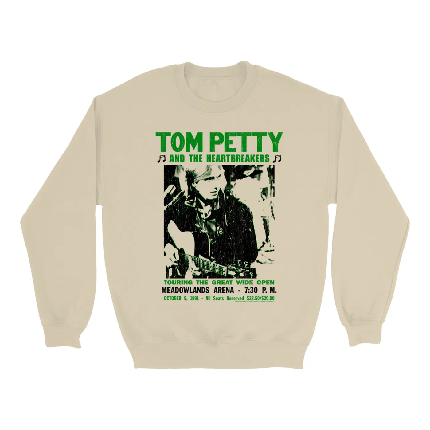 Tom Petty and the Heartbreakers Sweatshirt | Meadow Lands Arena 1991 Concert Tom Petty Sweatshirt