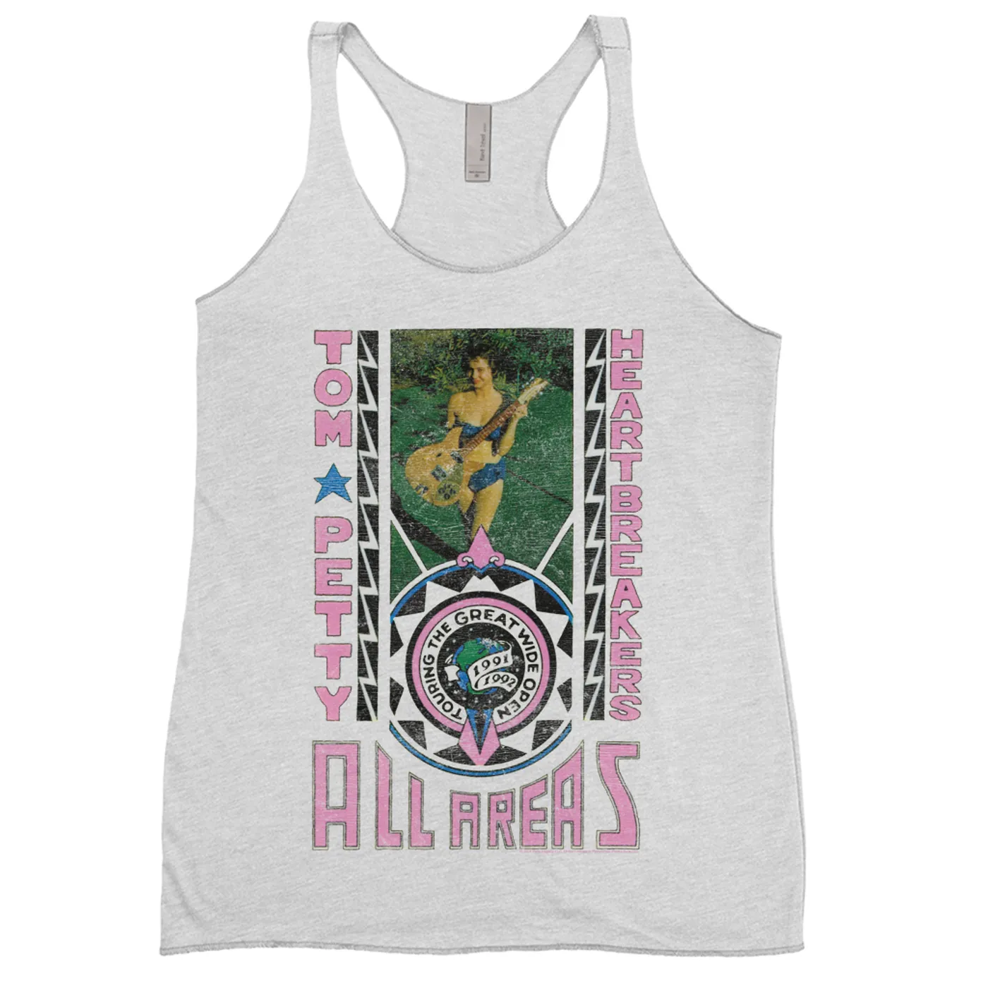 Tom Petty and the Heartbreakers Ladies' Tank Top | 1991 Into The Great Wide Open Tour Image Tom Petty Shirt