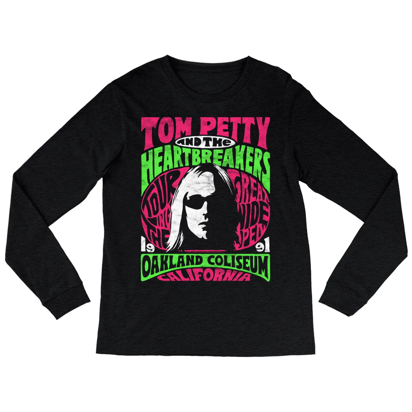 Tom Petty and the Heartbreakers Long Sleeve Shirt | Touring The Great Wide Open Oakland California (Merchbar Exclusive) Tom Petty Shirt