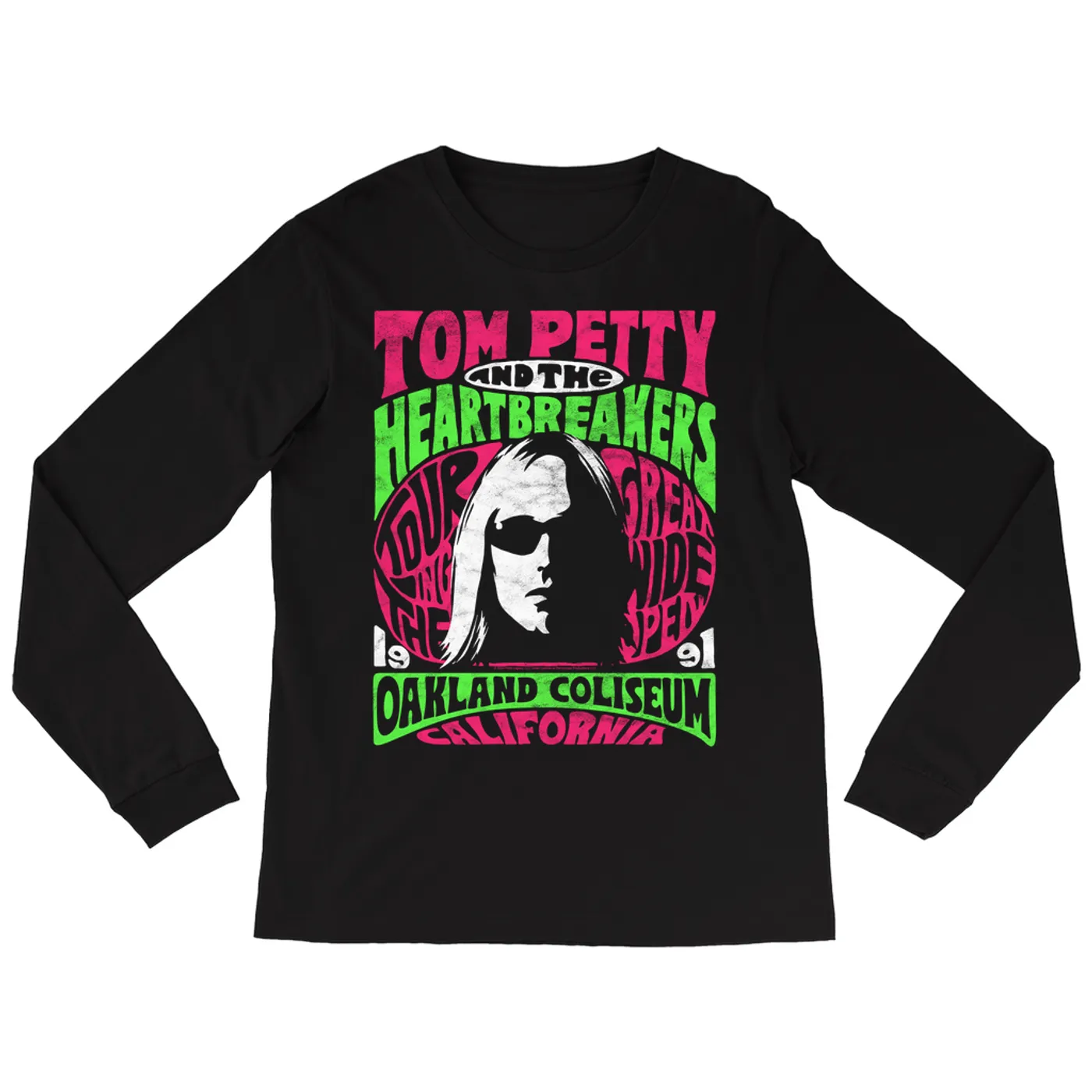 Tom Petty and the Heartbreakers Long Sleeve Shirt | Touring The Great Wide Open Oakland California (Merchbar Exclusive) Tom Petty Shirt