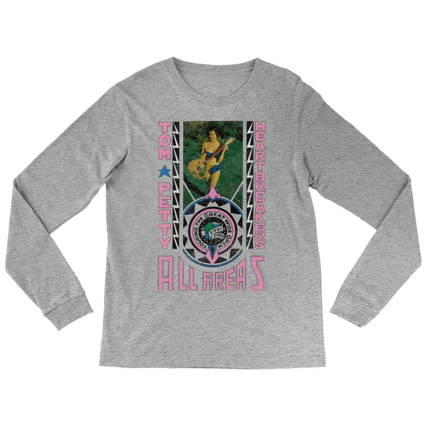 Tom Petty and the Heartbreakers Long Sleeve Shirt | 1991 Into The Great Wide Open Tour Image Tom Petty Shirt