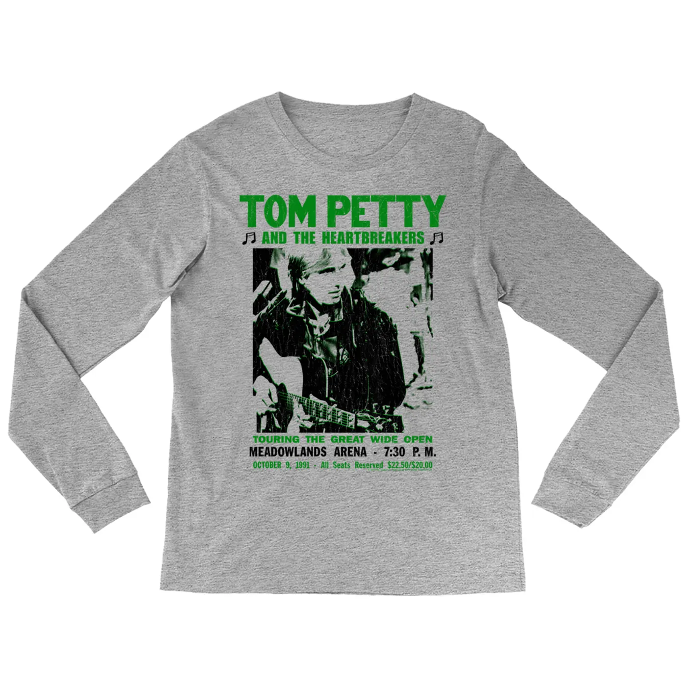 Tom Petty and the Heartbreakers Long Sleeve Shirt | Meadow Lands Arena 1991 Concert Tom Petty Shirt