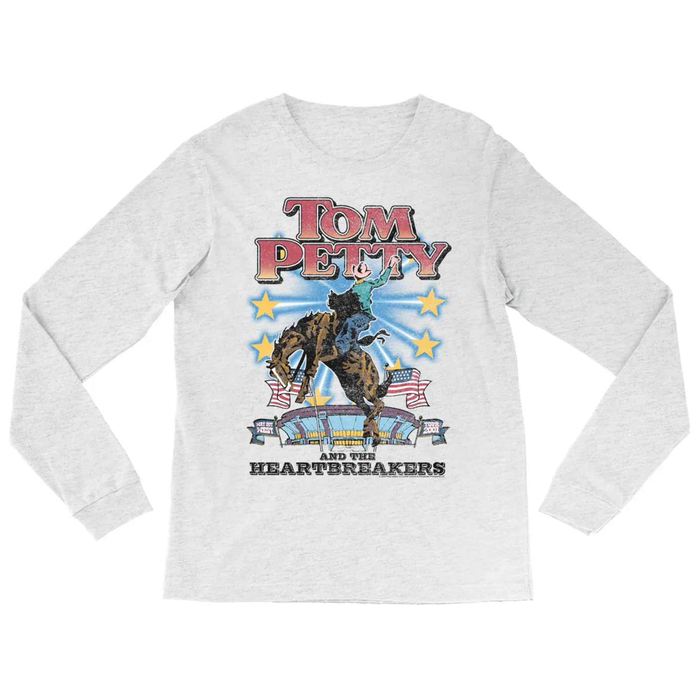 Tom Petty and the Heartbreakers Long Sleeve Shirt | 2001 Way Out West Tour Distressed (Merchbar Exclusive) Tom Petty Shirt