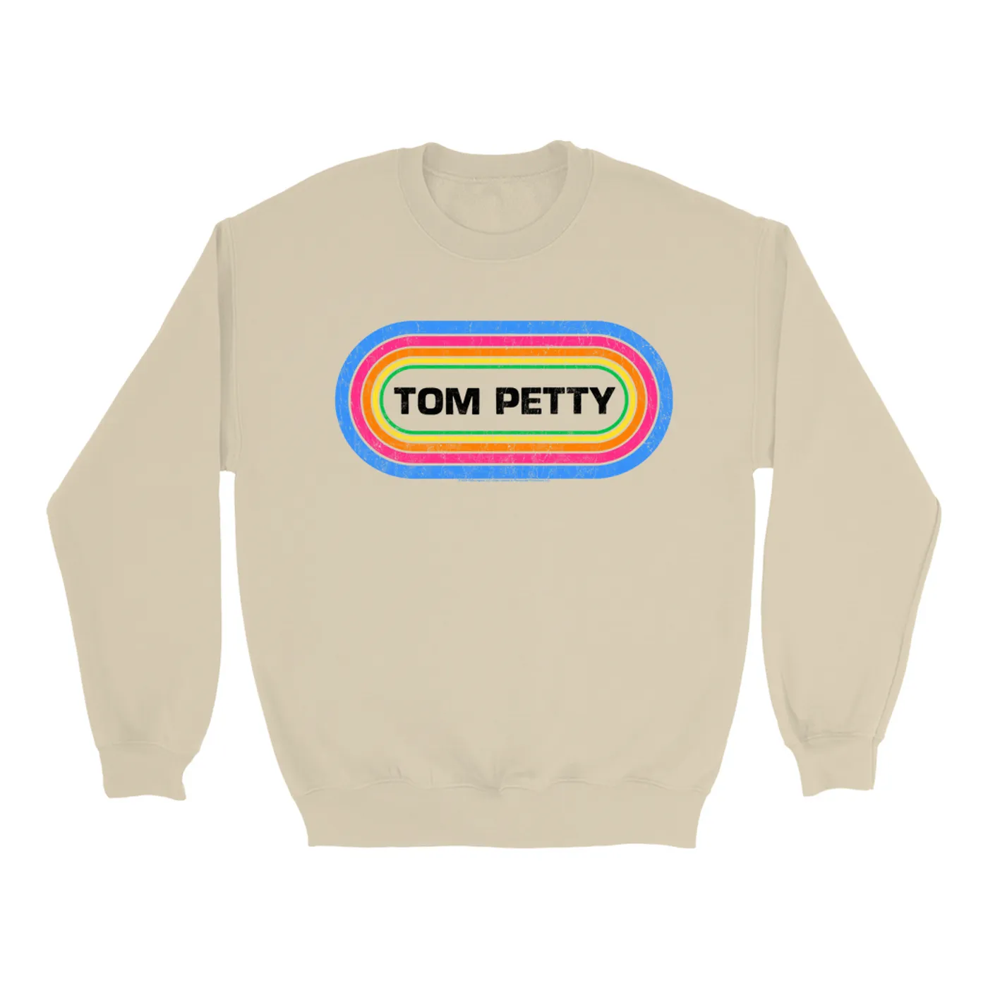 Tom Petty and the Heartbreakers Sweatshirt | Tom Petty Colorful Retro Logo Distressed Tom Petty Sweatshirt