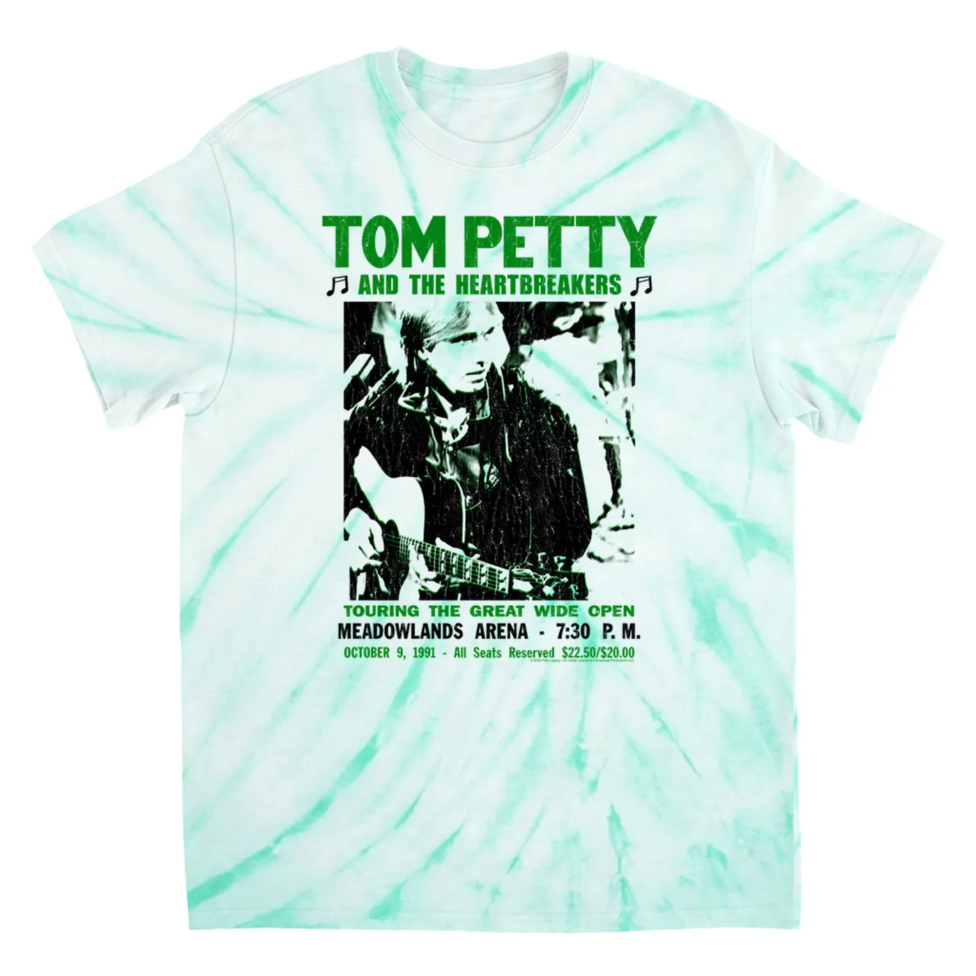 Tom Petty and the Heartbreakers T-Shirt | Meadow Lands Arena 1991 Concert Tom Petty Tie Dye Shirt