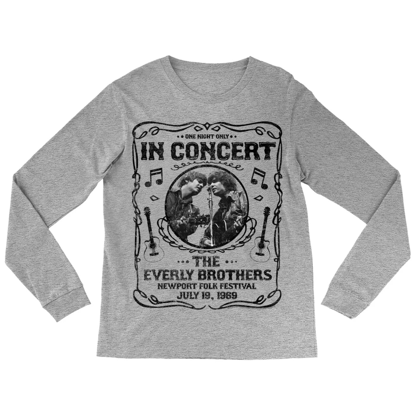 The Everly Brothers Long Sleeve Shirt | Newport Folk Festival Concert Distressed (Merchbar Exclusive) The Everly Brothers Shirt