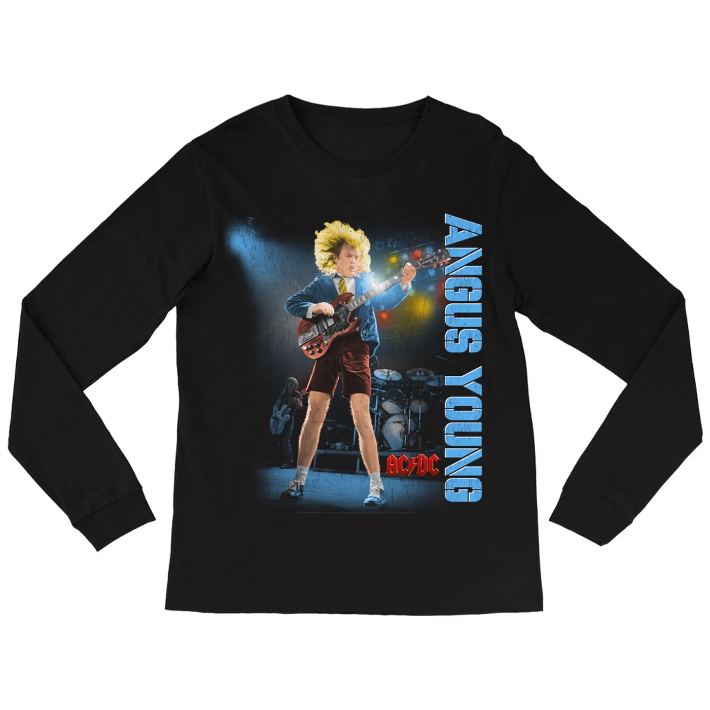 AC/DC Long Sleeve Shirt | Angus Young Guitar Solo Distressed (Merchbar Exclusive) ACDC Shirt