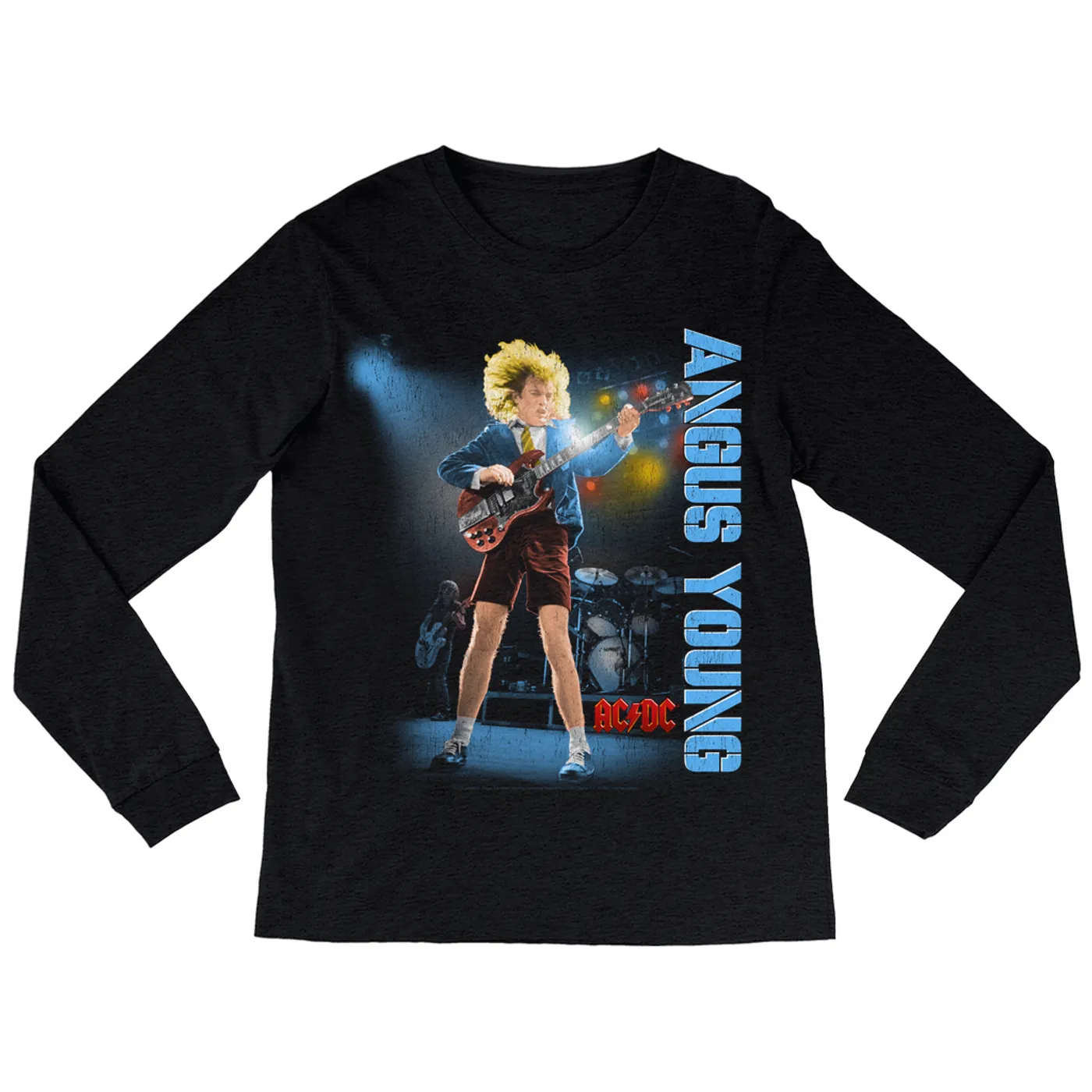 AC/DC Long Sleeve Shirt | Angus Young Guitar Solo Distressed (Merchbar Exclusive) ACDC Shirt