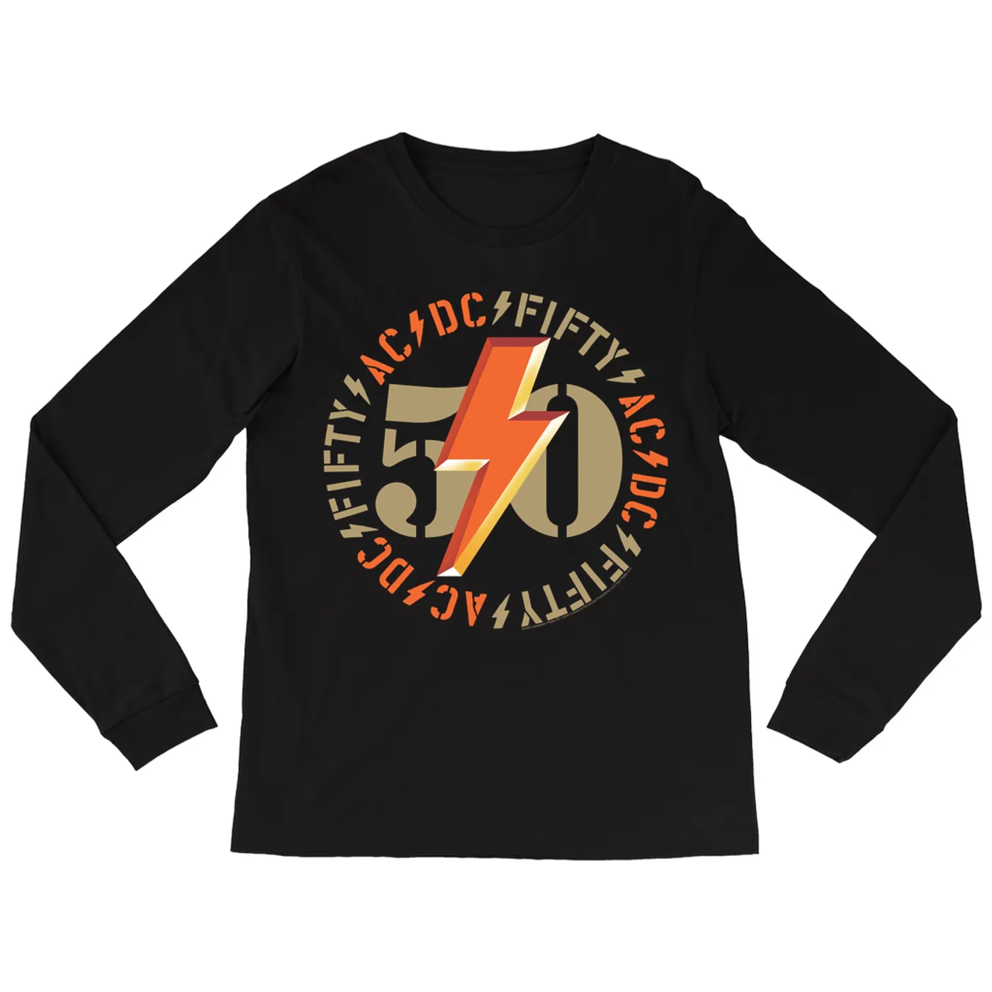 AC/DC Long Sleeve Shirt | Orange 50th Anniversary ACDC Shirt