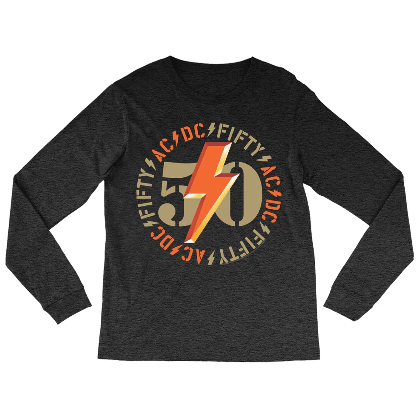 AC/DC Long Sleeve Shirt | Orange 50th Anniversary ACDC Shirt