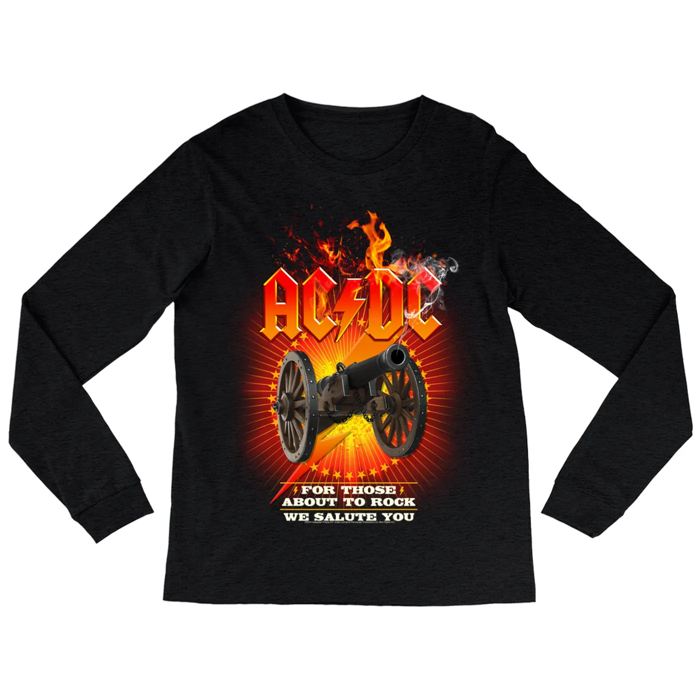 AC/DC Long Sleeve Shirt | In Flames For Those About To Rock ACDC Shirt