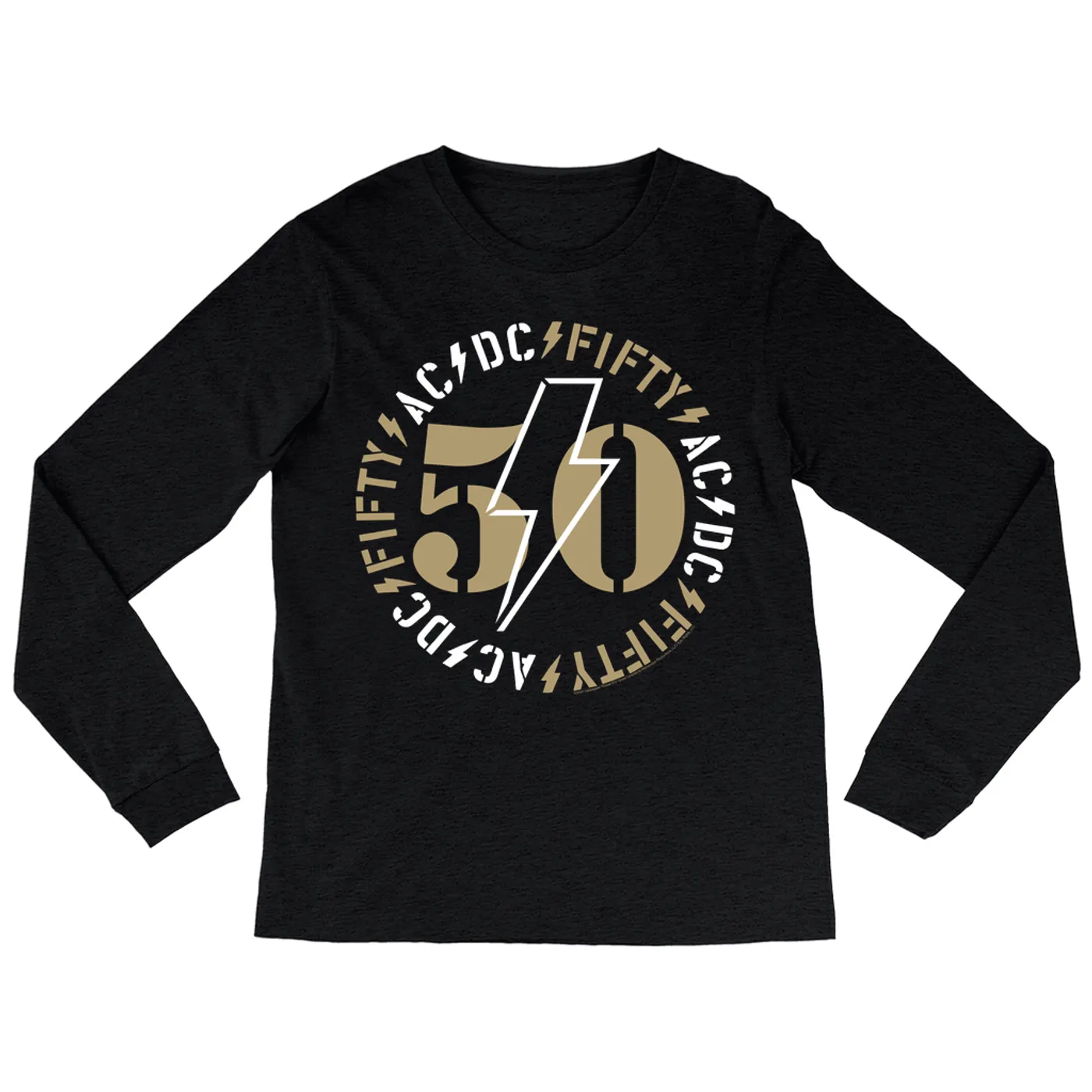 AC/DC Long Sleeve Shirt | Tan 50th Anniversary ACDC Shirt