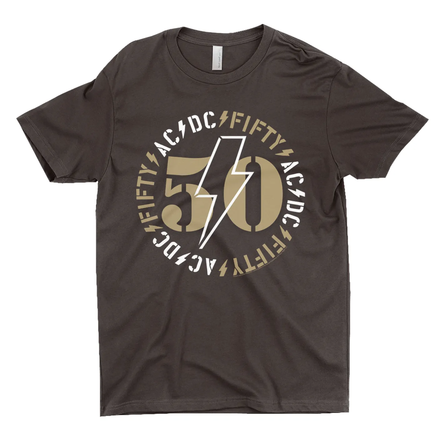 AC/DC T-Shirt | Tan 50th Anniversary ACDC Shirt