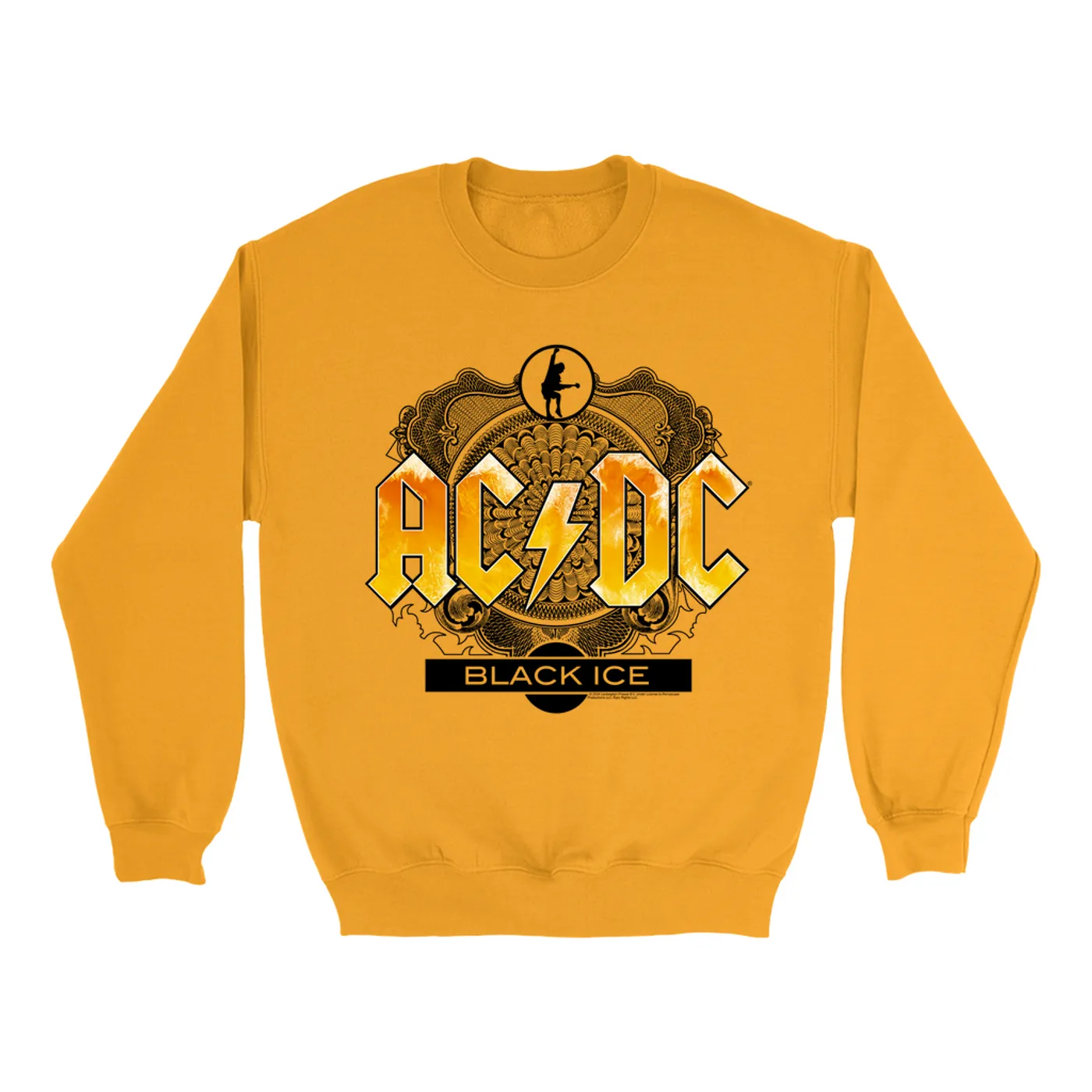 AC/DC Sweatshirt | Black Ice Album Art Design Yellow ACDC Sweatshirt