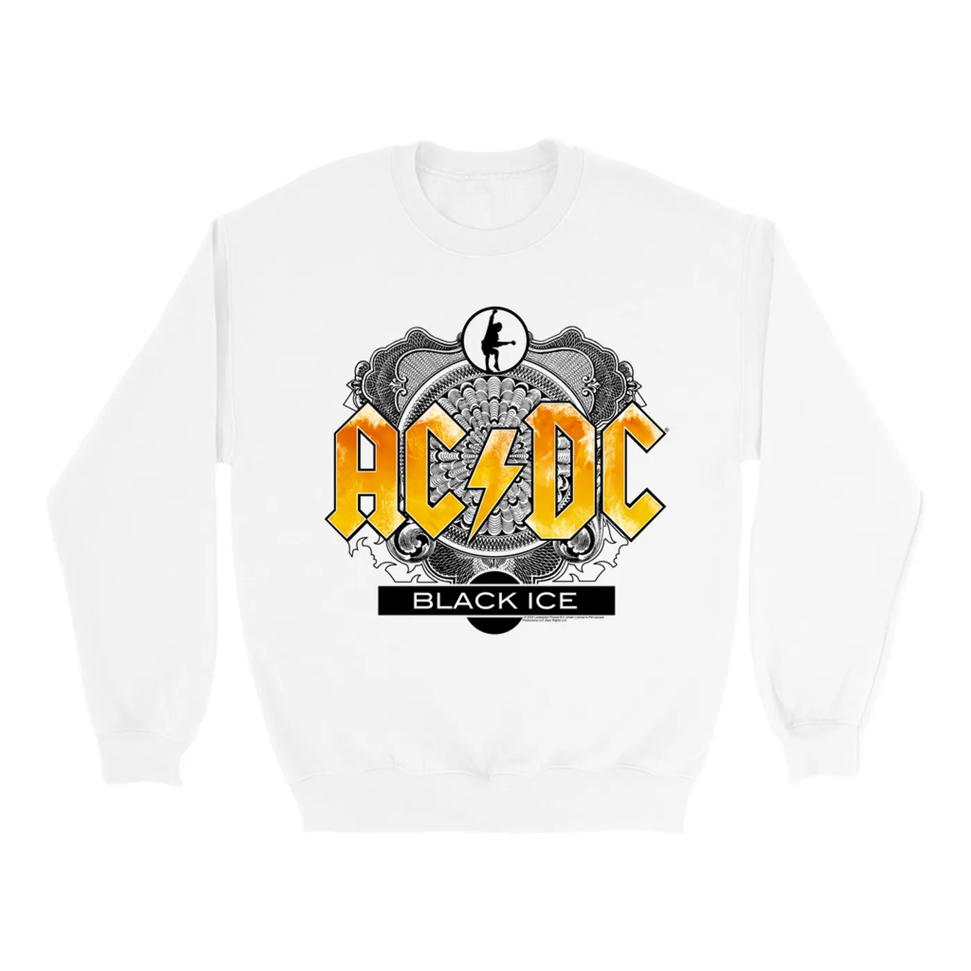 AC/DC Sweatshirt | Black Ice Album Art Design Yellow ACDC Sweatshirt