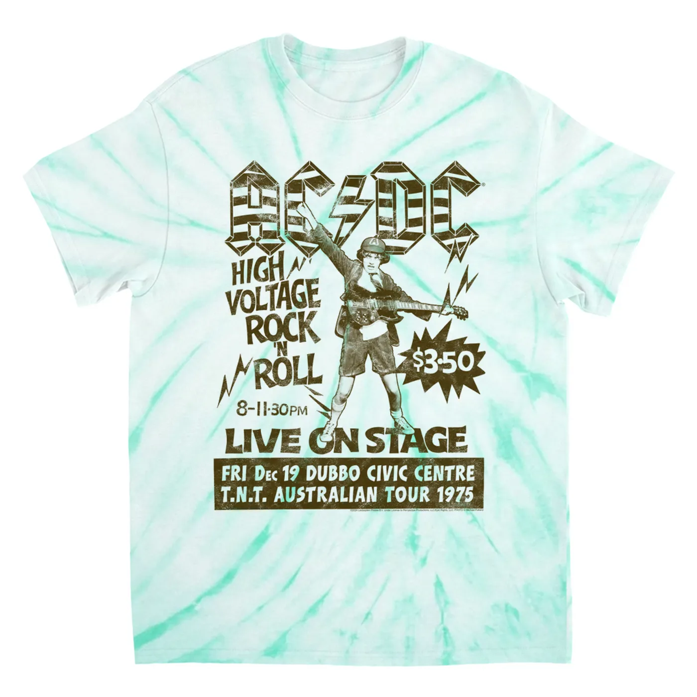AC/DC T-Shirt | Live High Voltage Punk Rock (Merchbar Exclusive) ACDC Tie Dye Shirt