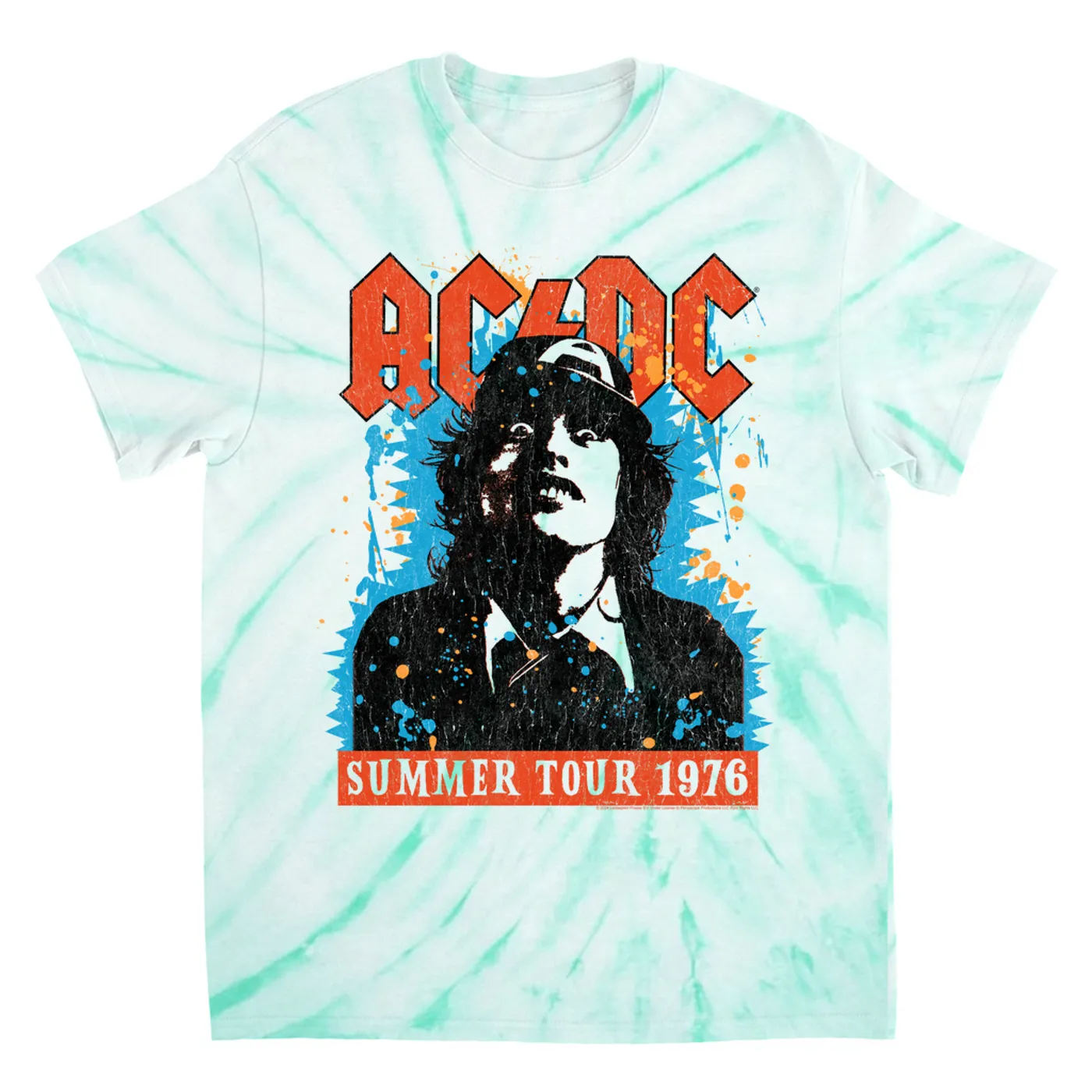 AC/DC T-Shirt | Lock Up Your Daughters Splatter Design (Merchbar Exclusive) ACDC Tie Dye Shirt