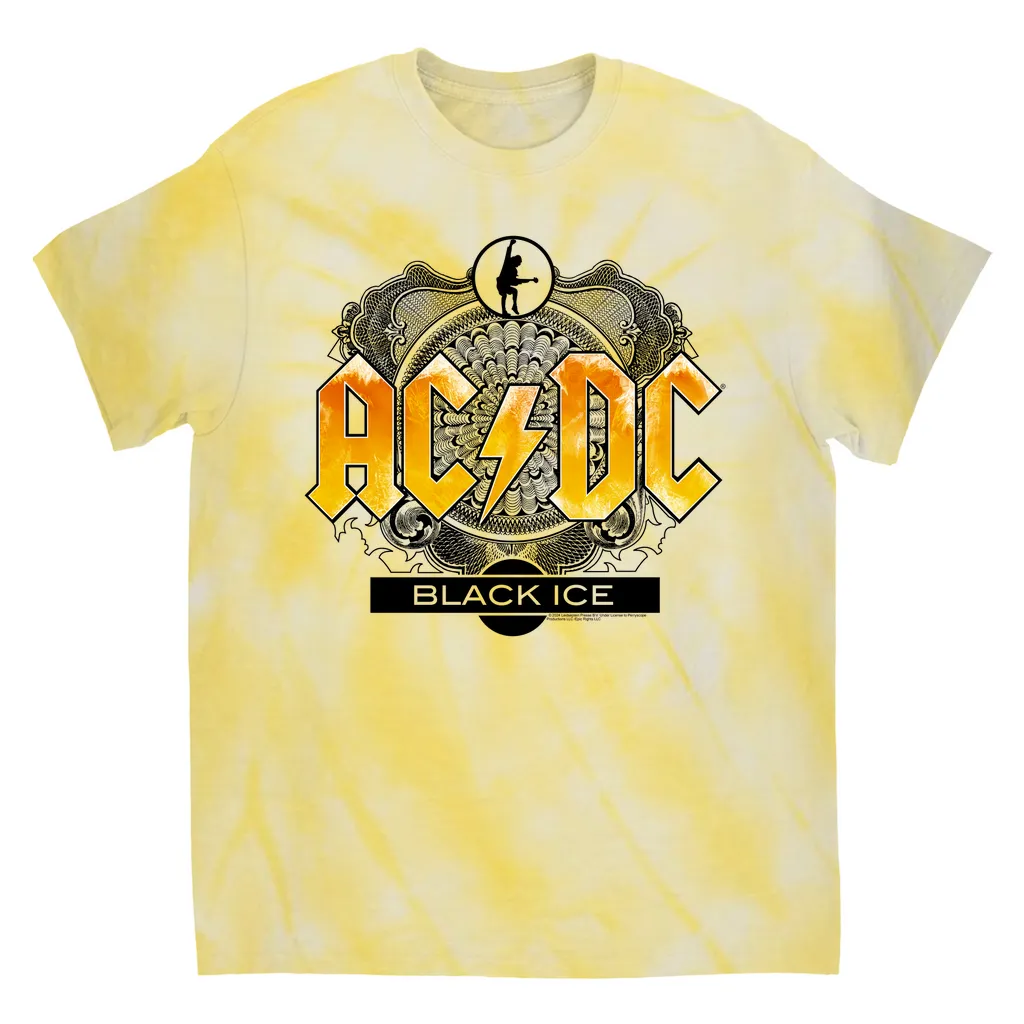 T-Shirt | Black Ice Album Art Design Yellow Tie Dye Shirt