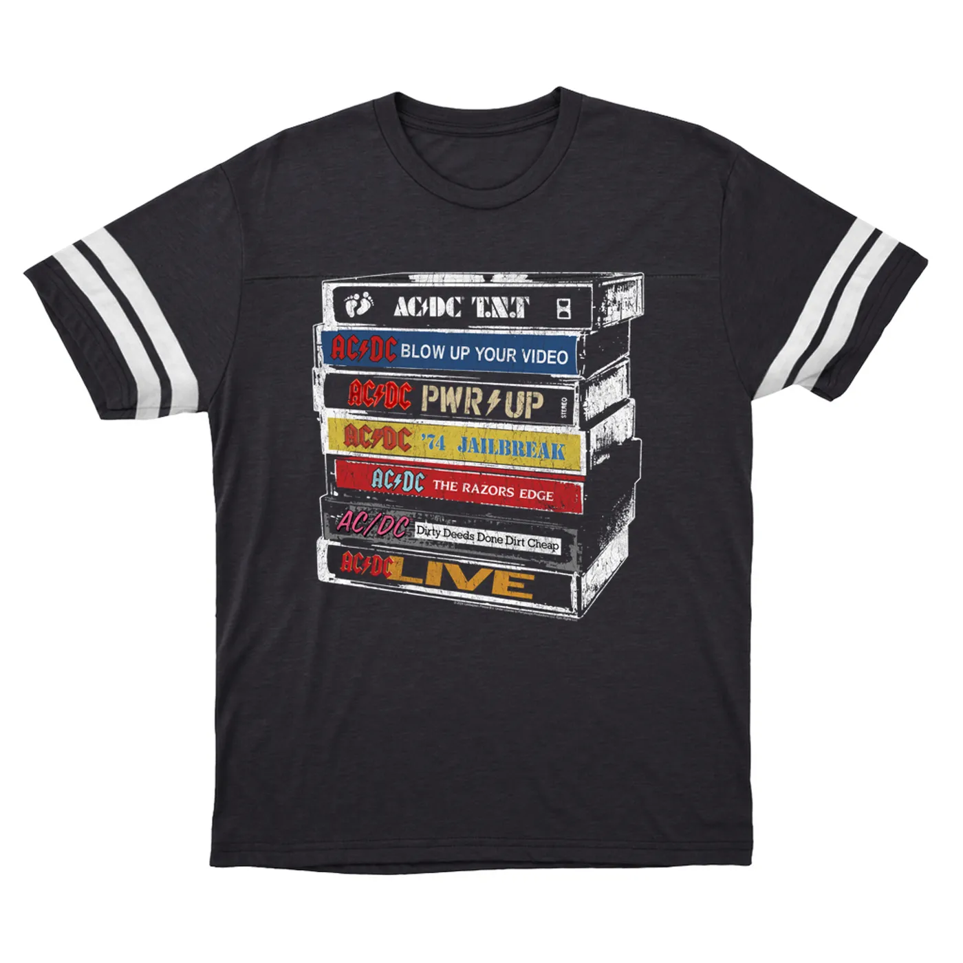 AC/DC T-Shirt | Stacked Tapes (Merchbar Exclusive) ACDC Football Shirt
