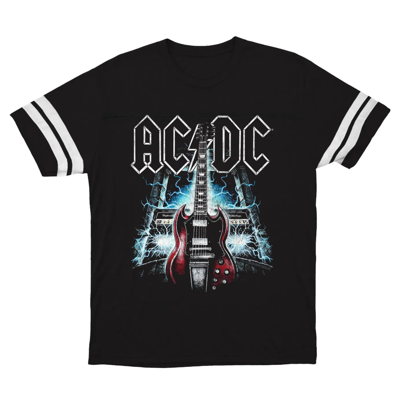 AC/DC T-Shirt | Electrified Guitars And Amps ACDC Football Shirt