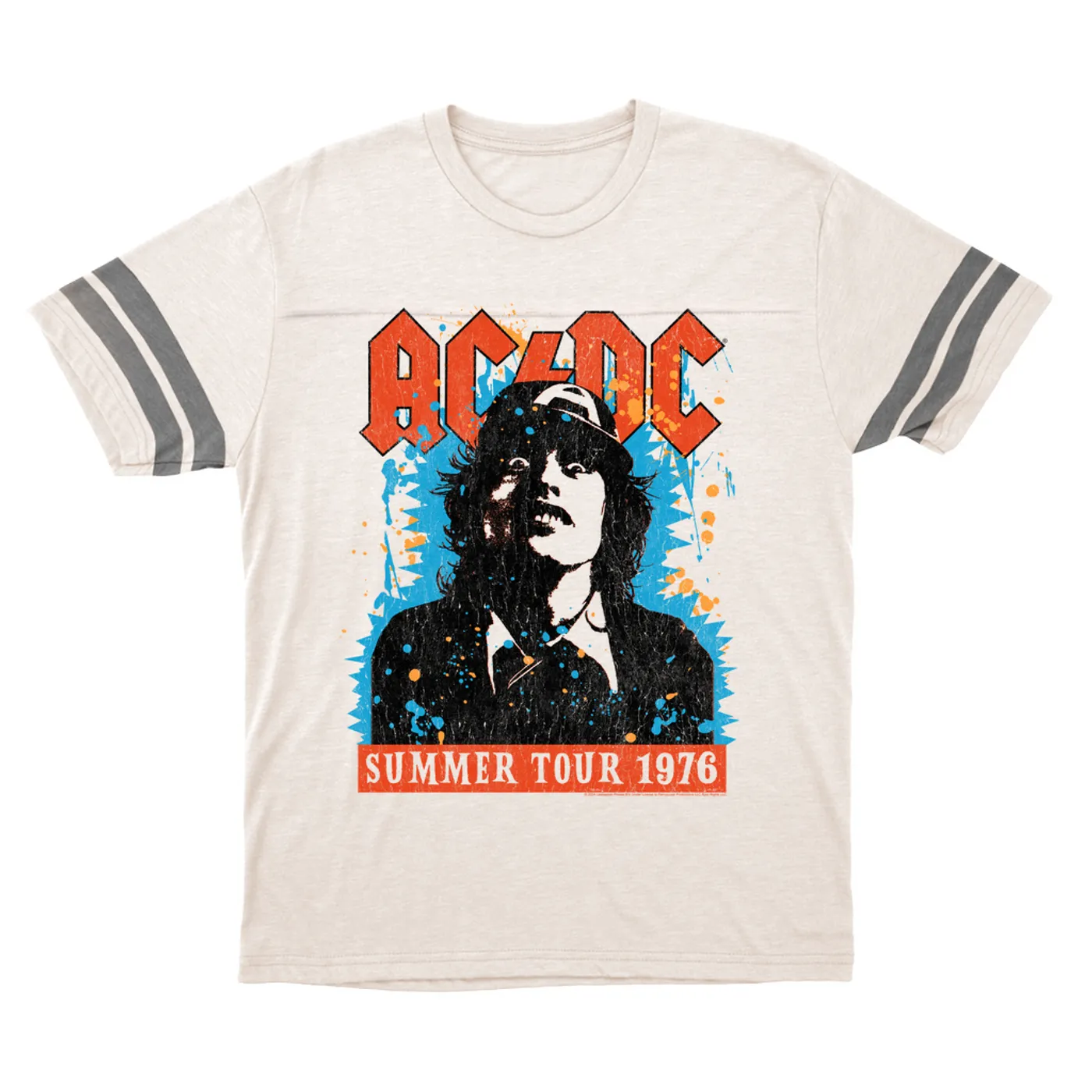 AC/DC T-Shirt | Lock Up Your Daughters Splatter Design (Merchbar Exclusive) ACDC Football Shirt