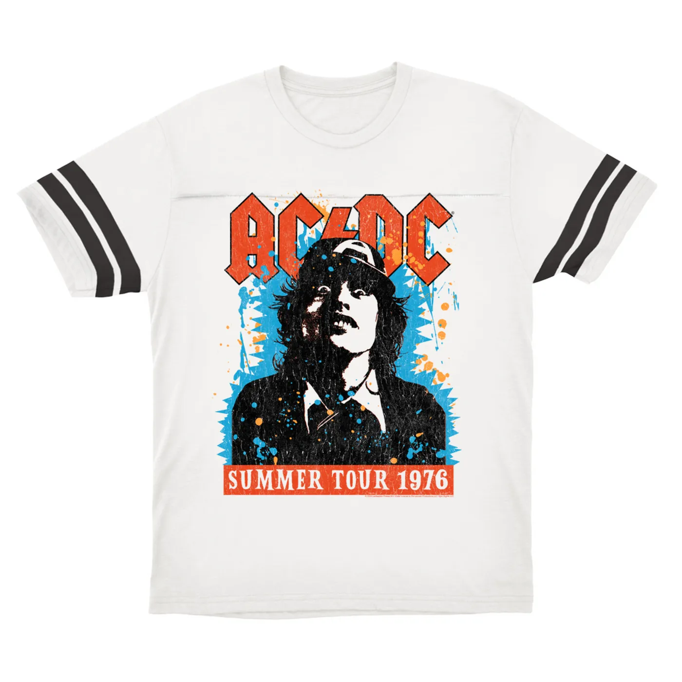AC/DC T-Shirt | Lock Up Your Daughters Splatter Design (Merchbar Exclusive) ACDC Football Shirt
