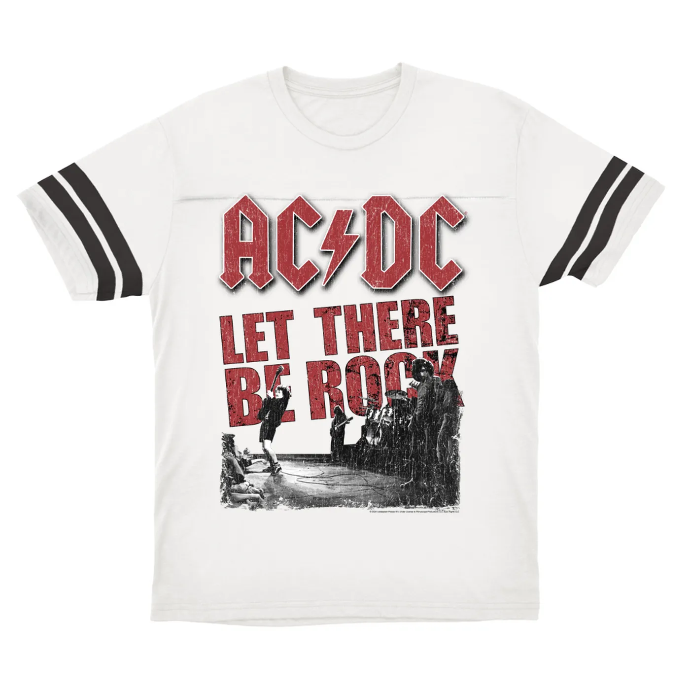 AC/DC T-Shirt | Let There Be Rock Stage Performance Distressed ACDC Football Shirt