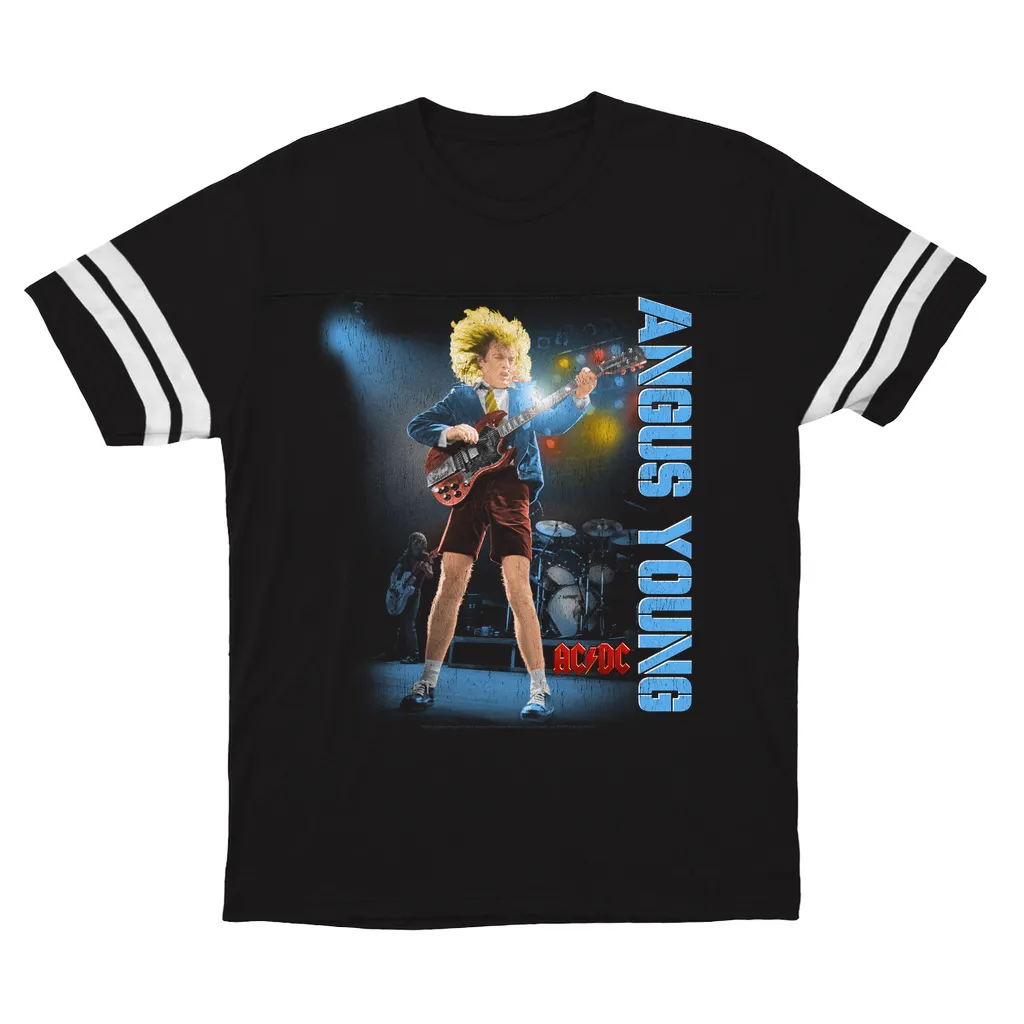 T-Shirt | Angus Young Guitar Solo Distressed (Equineop Exclusive) Football Shirt