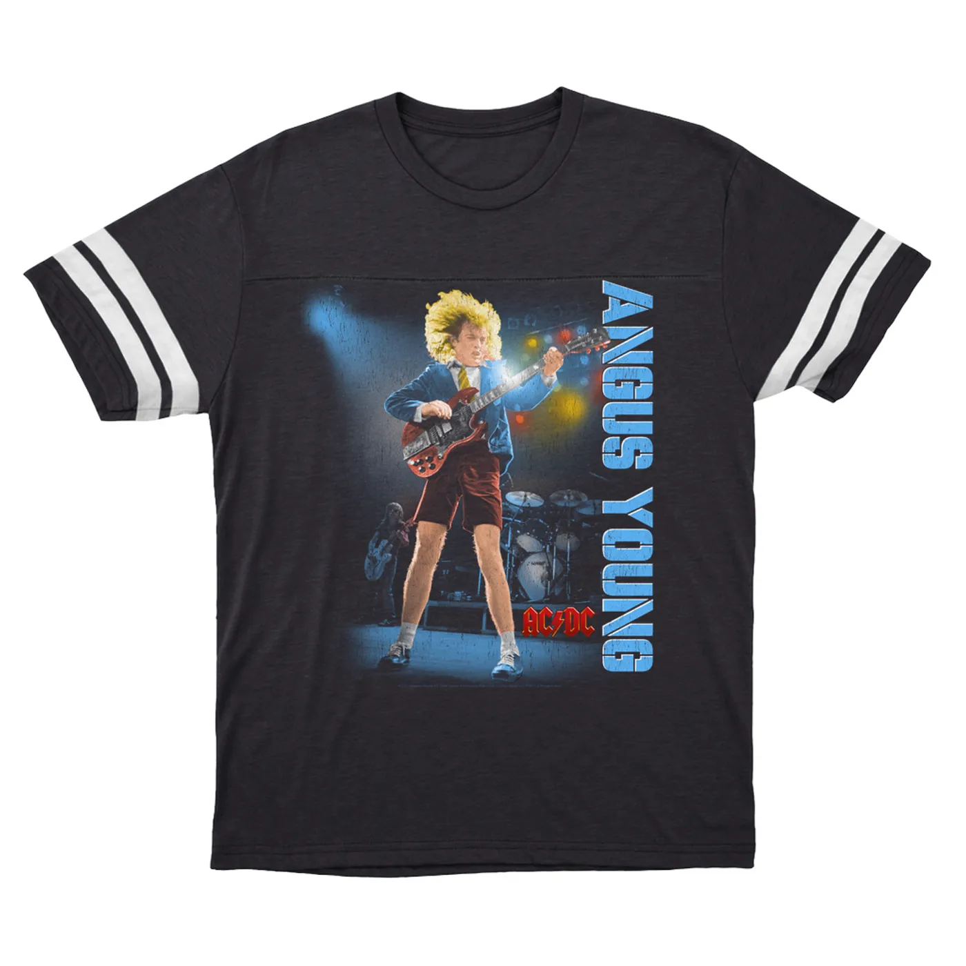AC/DC T-Shirt | Angus Young Guitar Solo Distressed (Merchbar Exclusive) ACDC Football Shirt