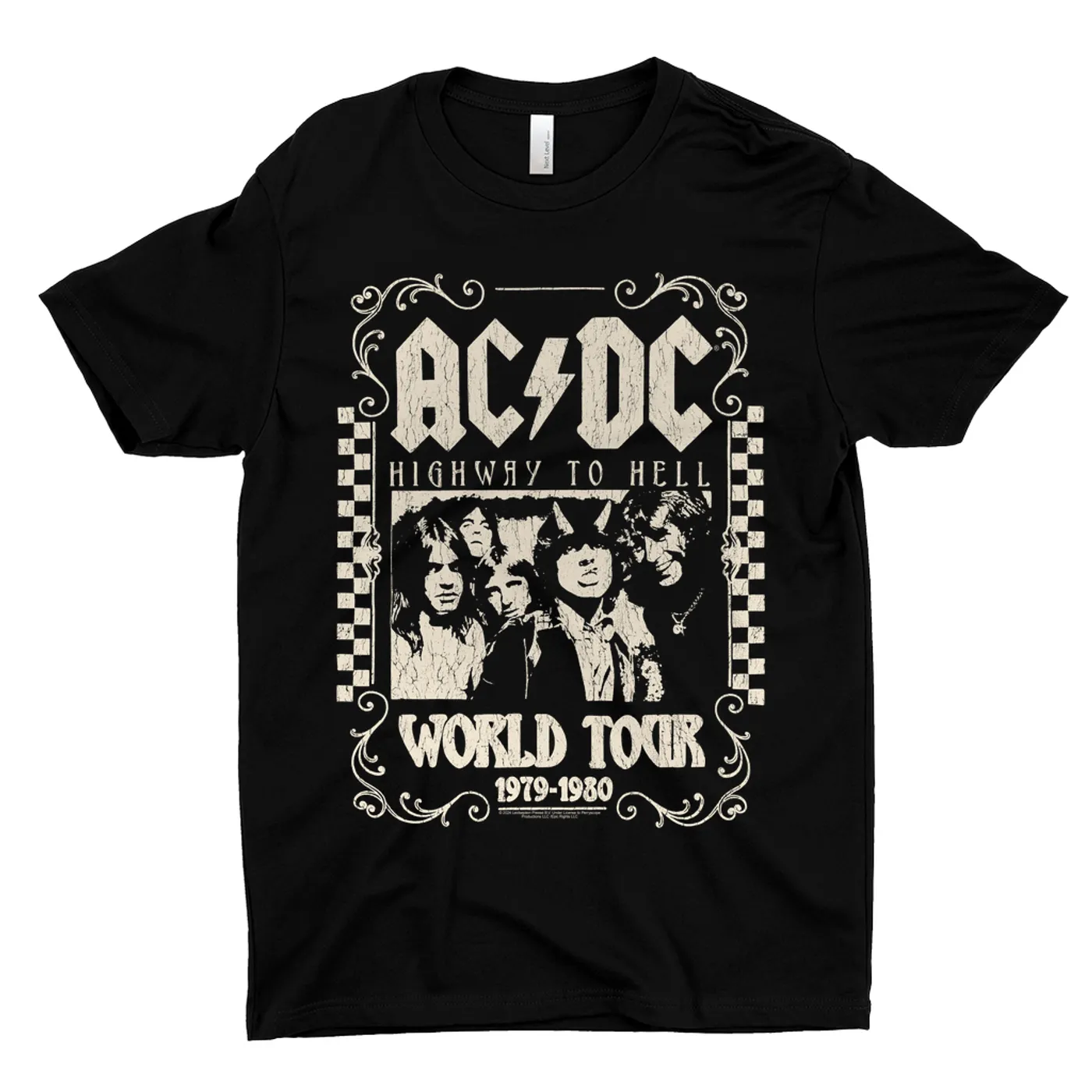 AC/DC T-Shirt | Checkered Highway To Hell World Tour Distressed ACDC Shirt