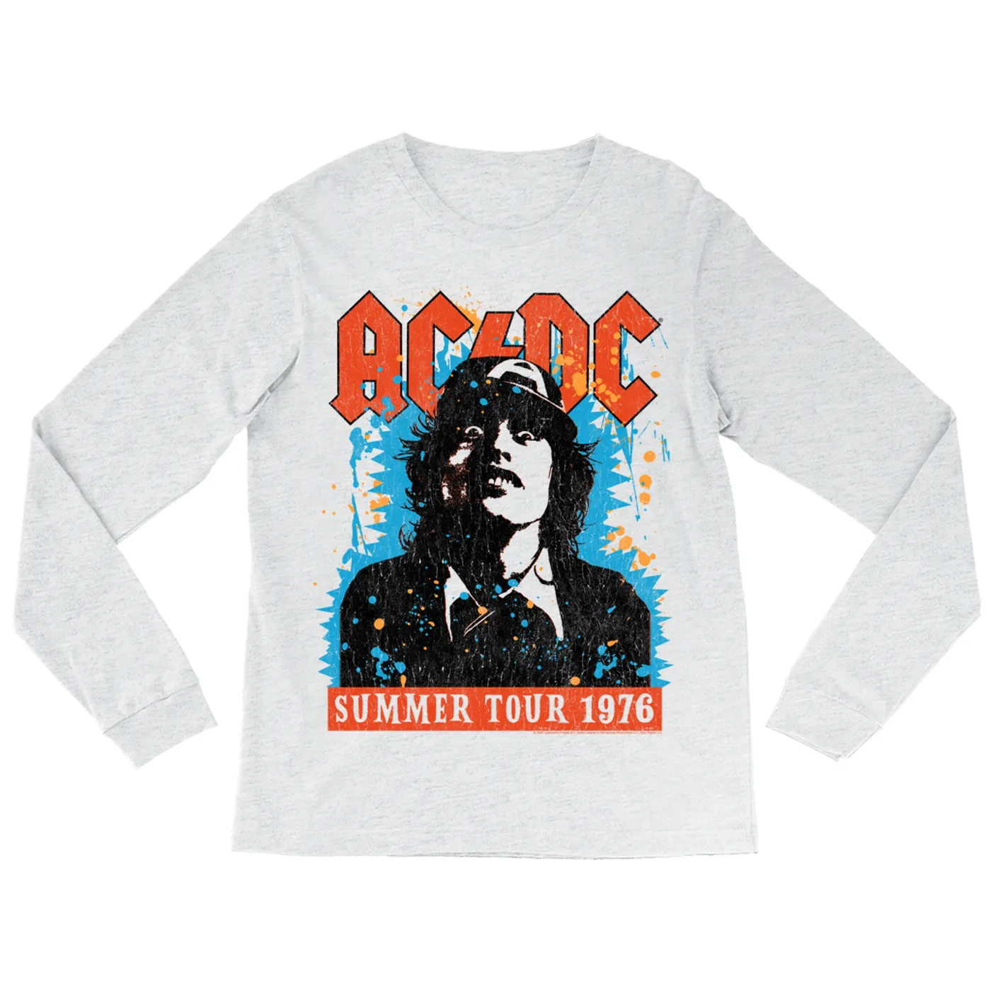 AC/DC Long Sleeve Shirt | Lock Up Your Daughters Splatter Design (Merchbar Exclusive) ACDC Shirt