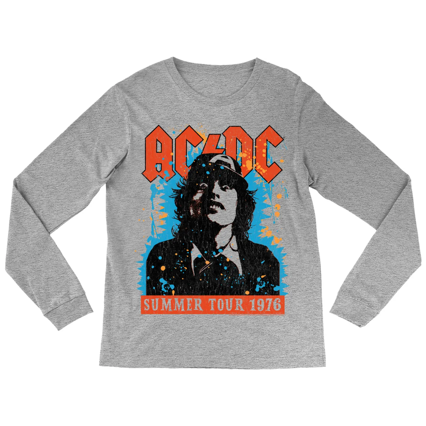 AC/DC Long Sleeve Shirt | Lock Up Your Daughters Splatter Design (Merchbar Exclusive) ACDC Shirt
