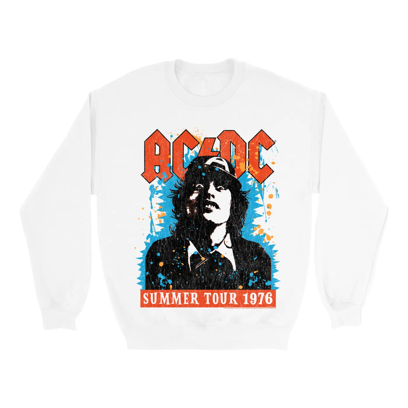 AC/DC Sweatshirt | Lock Up Your Daughters Splatter Design (Merchbar Exclusive) ACDC Sweatshirt