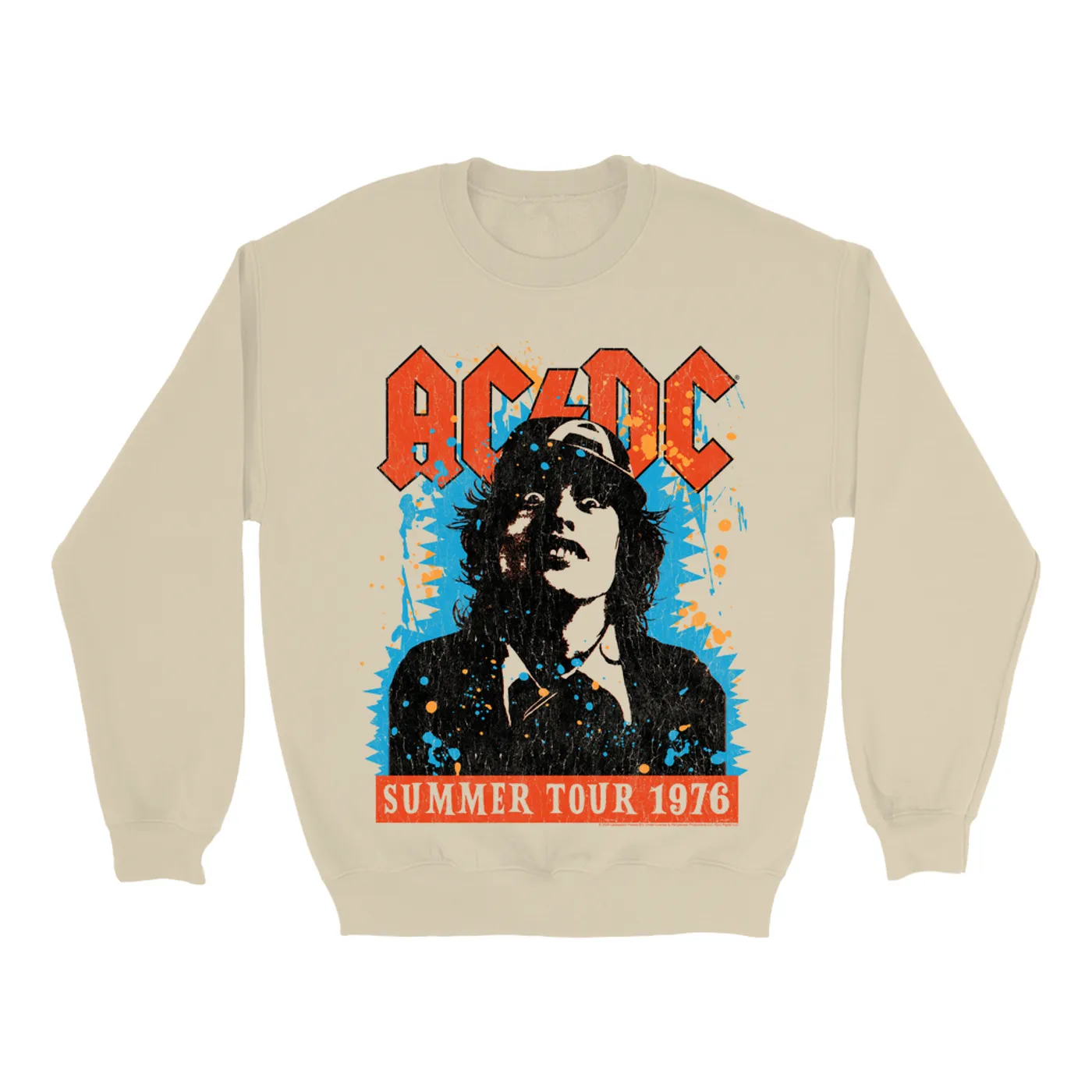 AC/DC Sweatshirt | Lock Up Your Daughters Splatter Design (Merchbar Exclusive) ACDC Sweatshirt