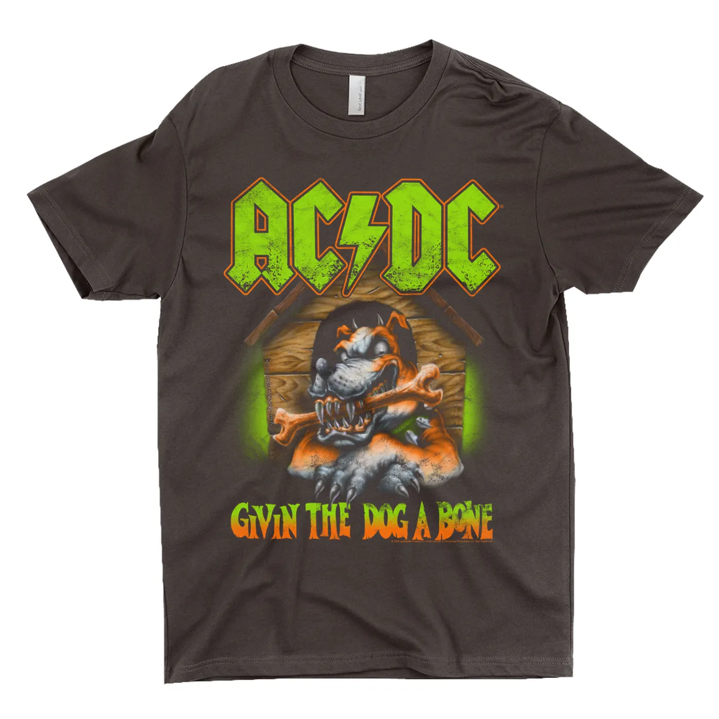 AC/DC T-Shirt | Givin The Dog A Bone Neon Green Orange (Merchbar Exclusive) ACDC Shirt