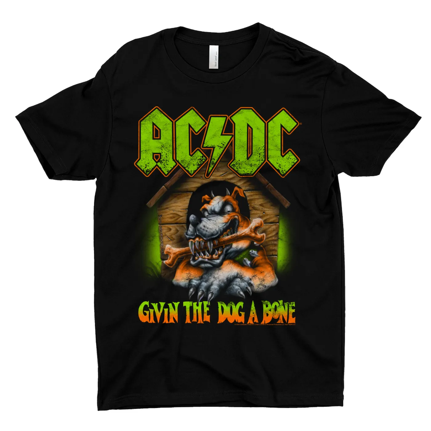AC/DC T-Shirt | Givin The Dog A Bone Neon Green Orange (Merchbar Exclusive) ACDC Shirt