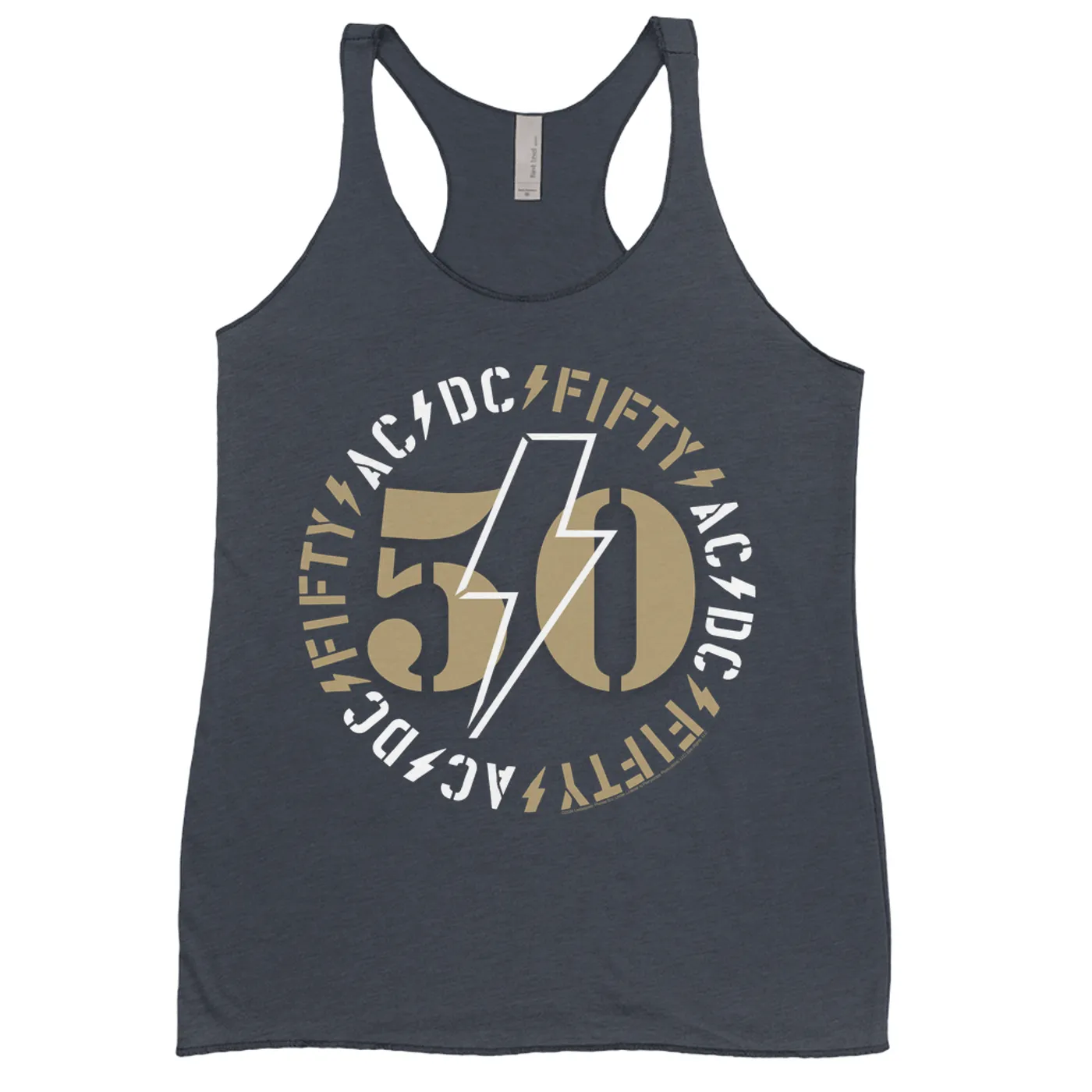 AC/DC Ladies' Tank Top | Tan 50th Anniversary ACDC Shirt