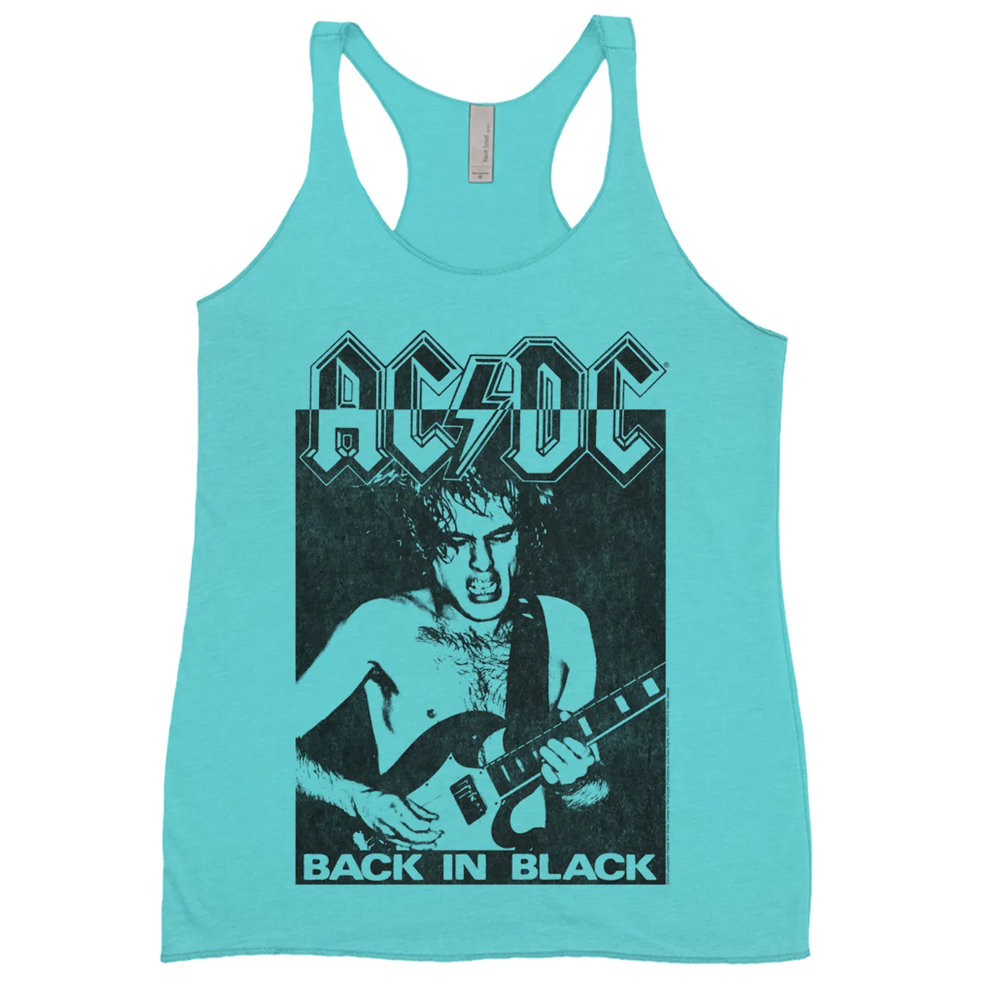 AC/DC Ladies' Tank Top | Contrasting Back In Black Distressed (Merchbar Exclusive) ACDC Shirt