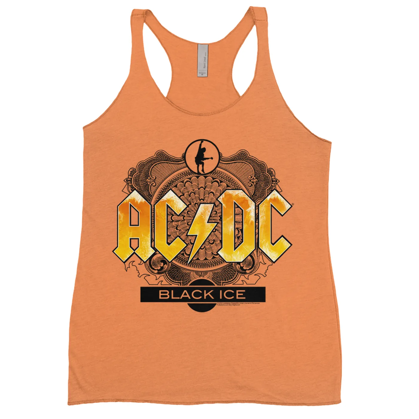 AC/DC Ladies' Tank Top | Black Ice Album Art Design Yellow ACDC Shirt