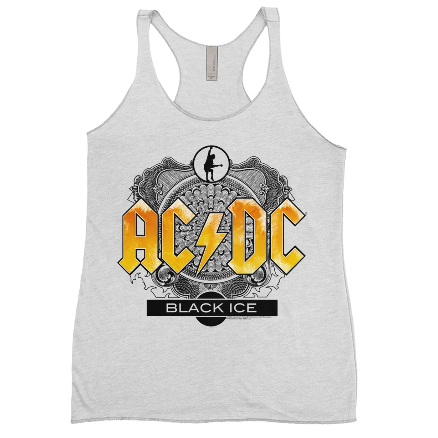 AC/DC Ladies' Tank Top | Black Ice Album Art Design Yellow ACDC Shirt