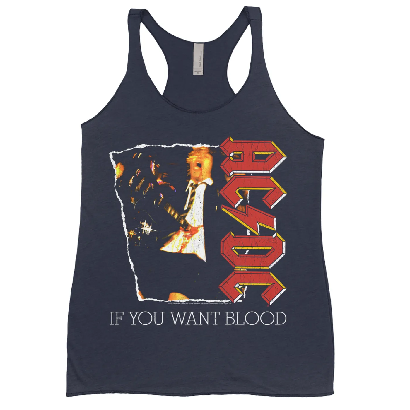 AC/DC Ladies' Tank Top | If You Want Blood Album Cover Design Distressed ACDC Shirt