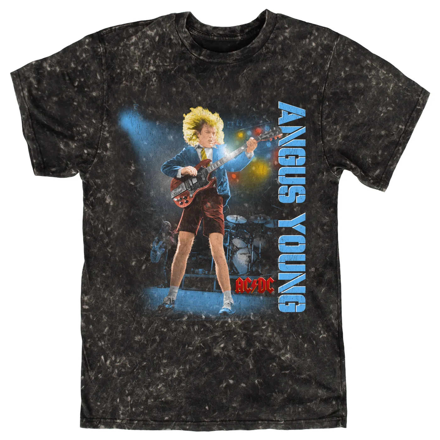 AC/DC T-shirt | Angus Young Guitar Solo Distressed (Merchbar Exclusive) ACDC Mineral Wash Shirt