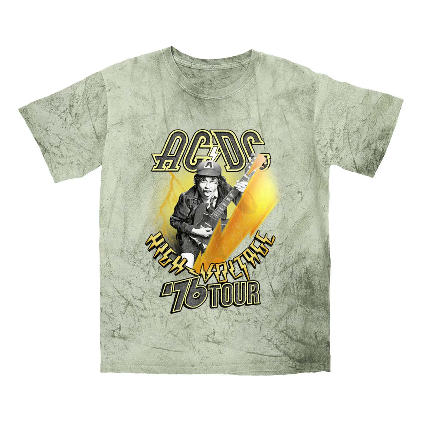AC/DC T-shirt | 76 Tour High Voltage Distressed ACDC Color Blast Shirt