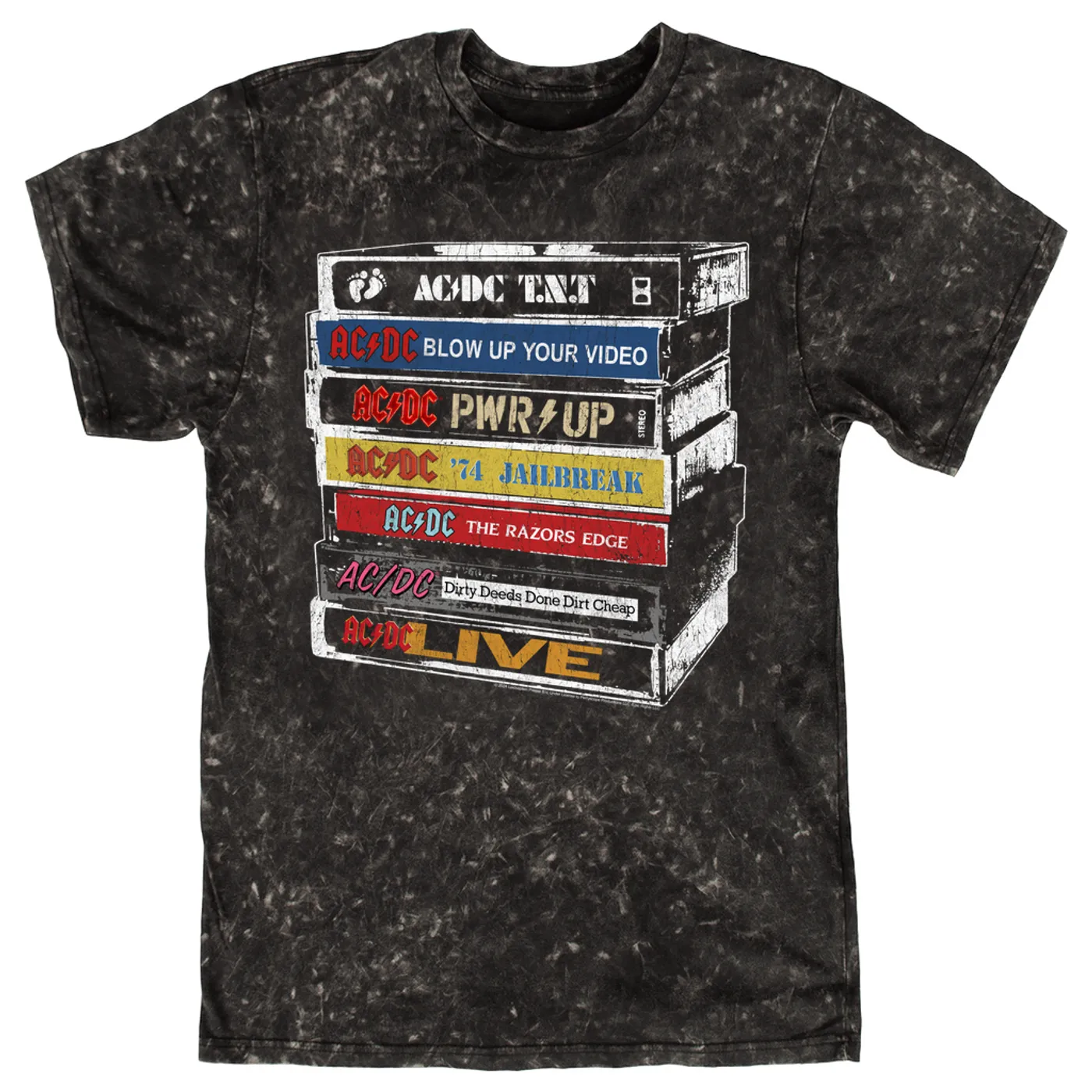 AC/DC T-shirt | Stacked Tapes (Merchbar Exclusive) ACDC Mineral Wash Shirt