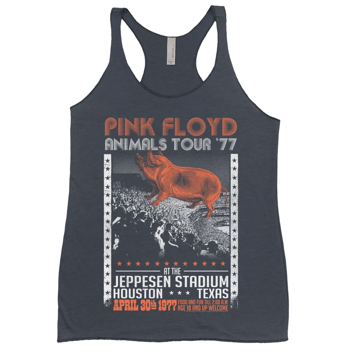 Pink Floyd Ladies' Tank Top | Jeppesen Stadium 1977 Performance Pink Floyd Shirt