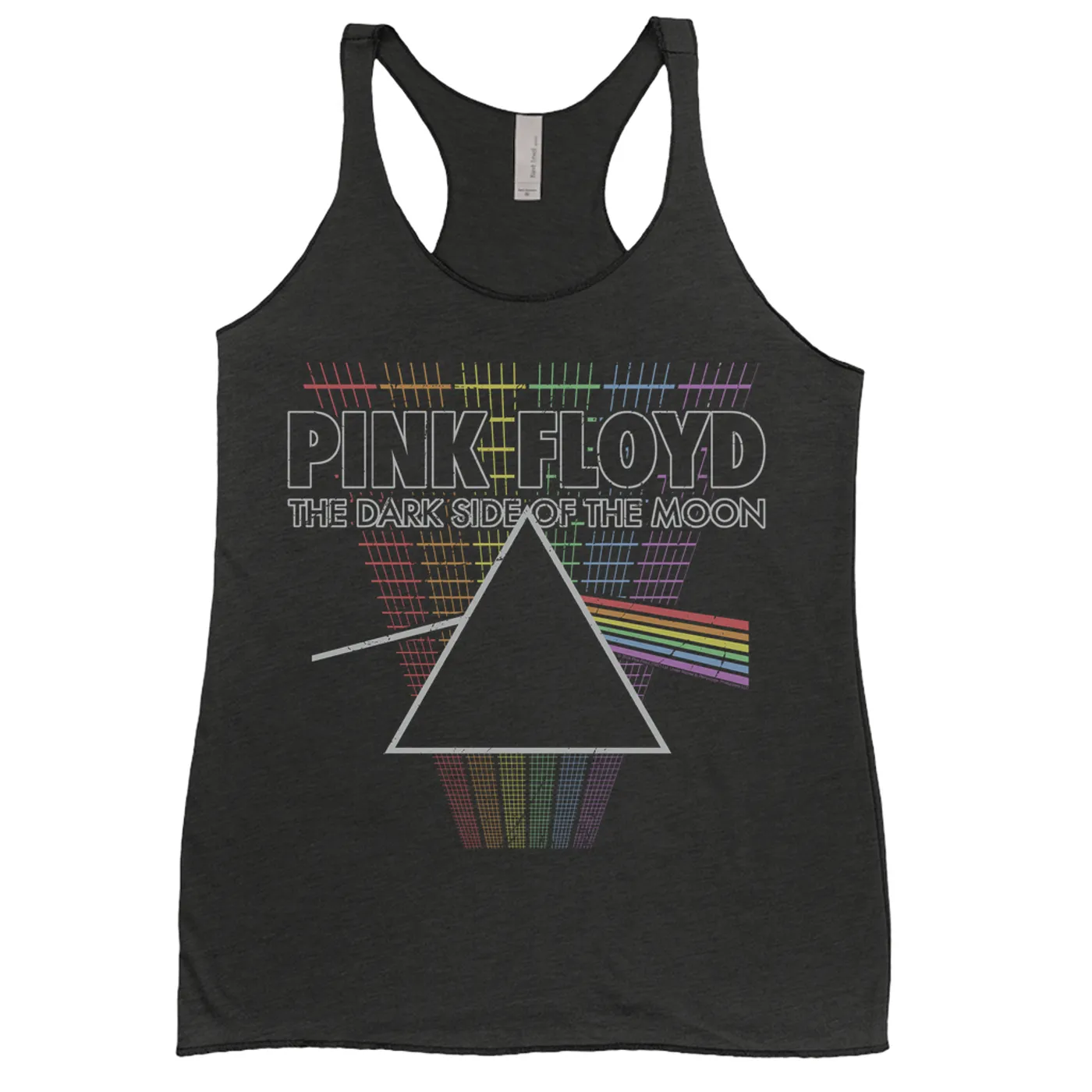 Pink Floyd Ladies' Tank Top | Rainbow Ombre Grid DSOTM Prism Design Pink Floyd Shirt