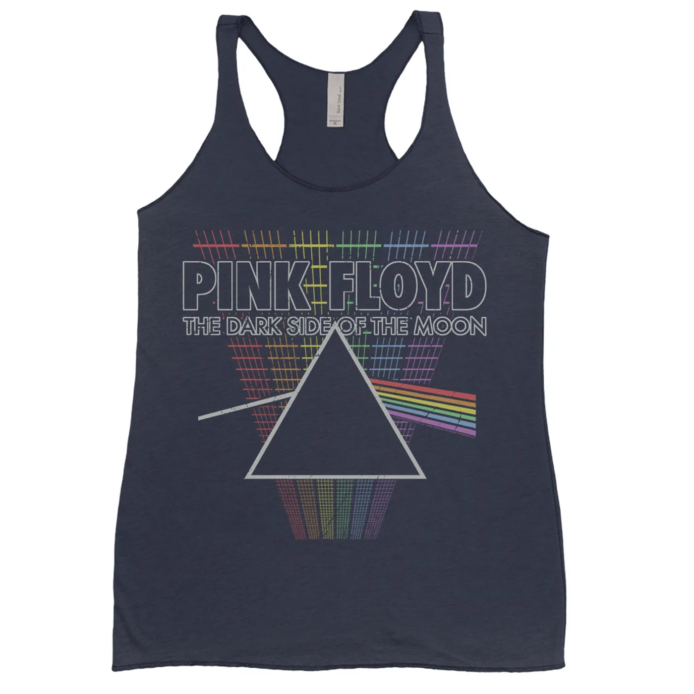 Pink Floyd Ladies' Tank Top | Rainbow Ombre Grid DSOTM Prism Design Pink Floyd Shirt